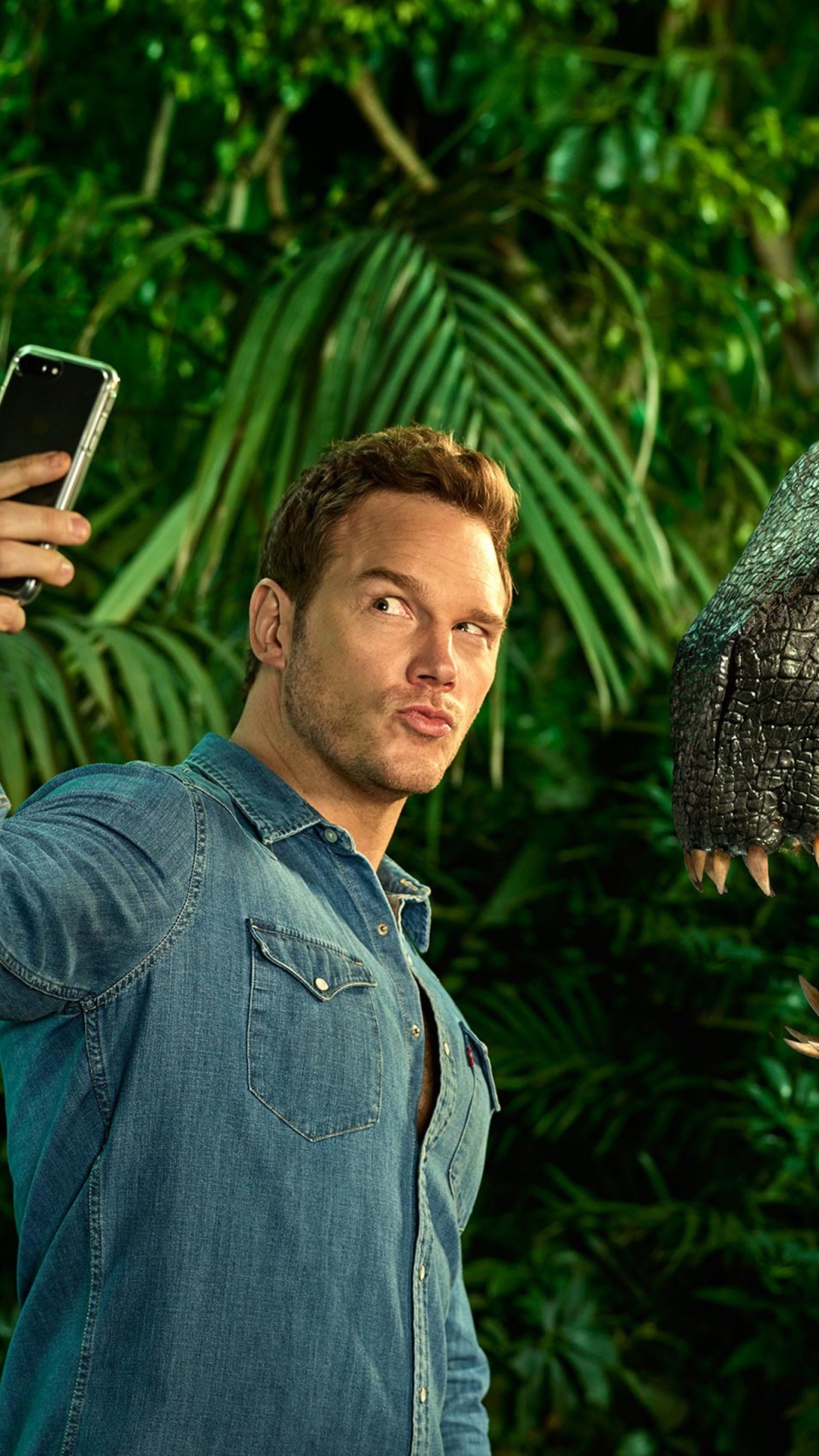Baixar papel de parede para celular de Filme, Dinossauro, Selfie, Jurassic Park, Chris Pratt, Jurassic World: Reino Ameaçado gratuito.