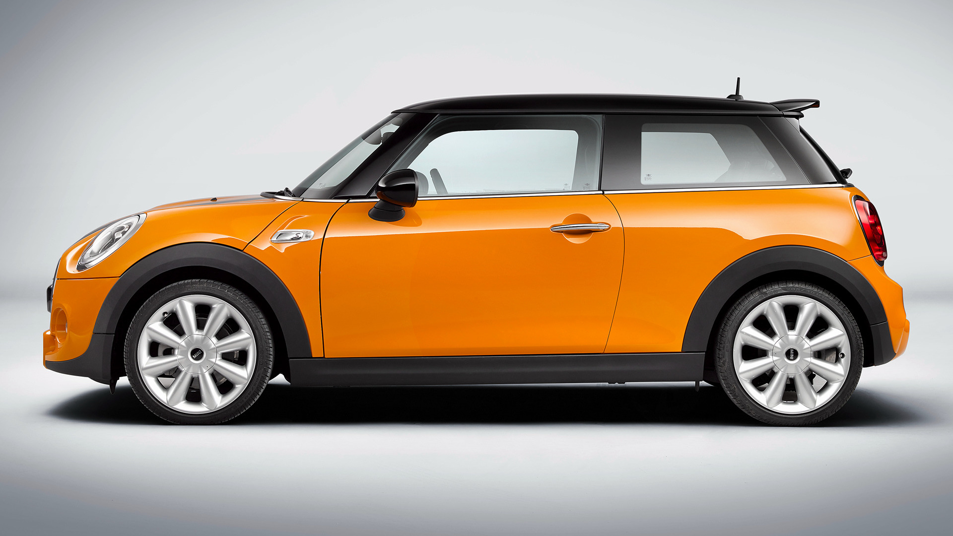 Handy-Wallpaper Autos, Mini, Fahrzeuge, Orangefarbenes Auto, Mini Cooper S Scherentüren kostenlos herunterladen.
