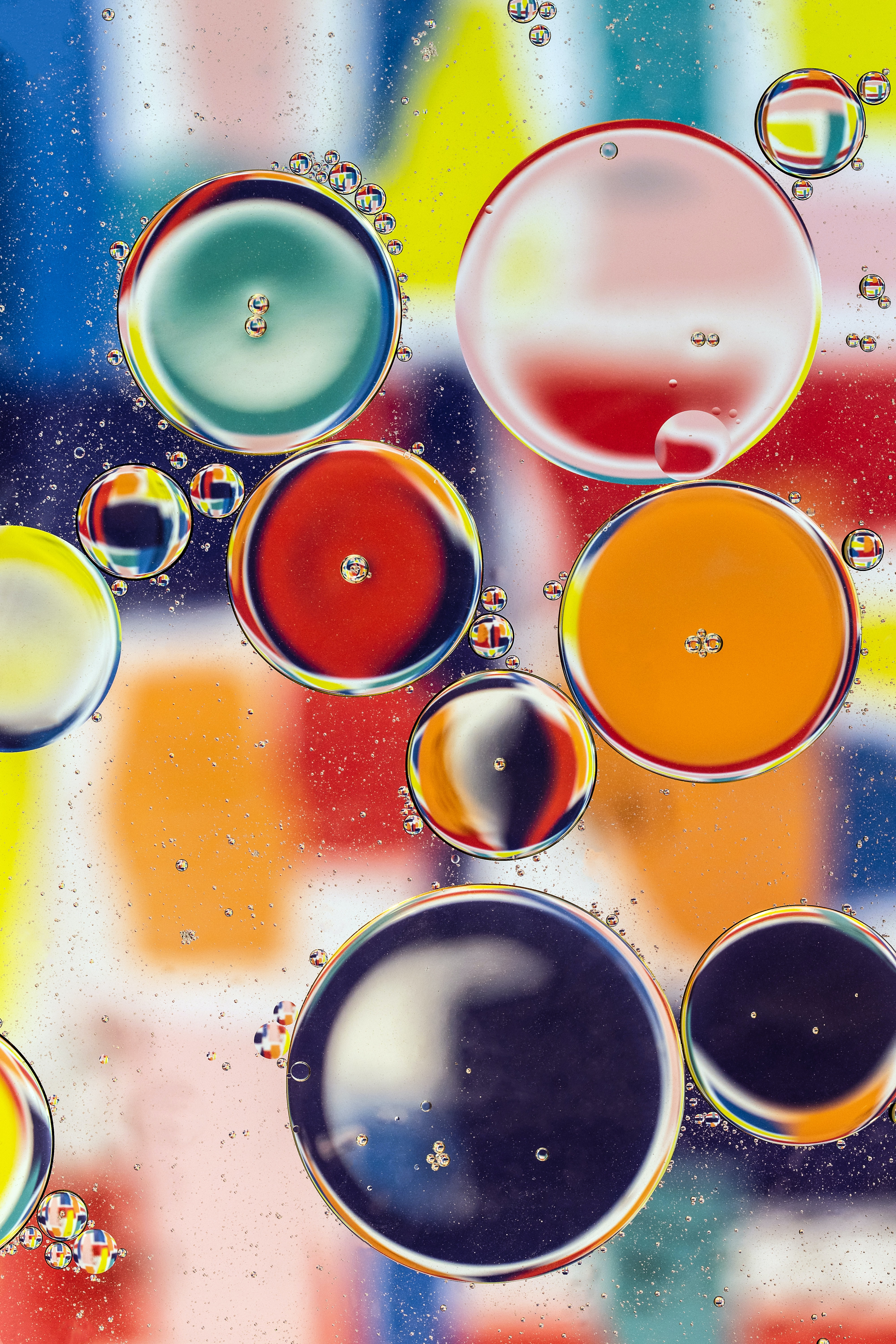 Скачать обои бесплатно Разноцветный, Пузыри, Абстракция, Вода, Форма картинка на рабочий стол ПК