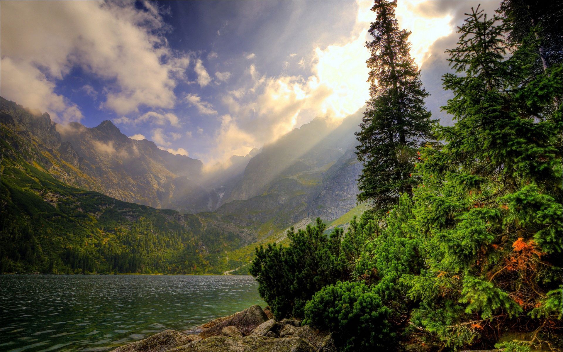 Free download wallpaper Nature, Water, Mountains, Forest on your PC desktop