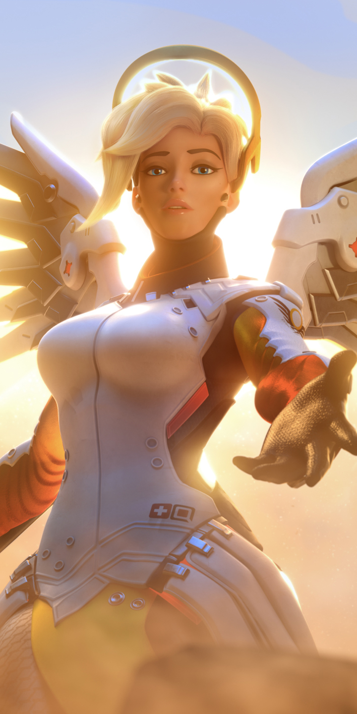 Скачать картинку Overwatch, Видеоигры, Милосердие (Наблюдение) в телефон бесплатно.