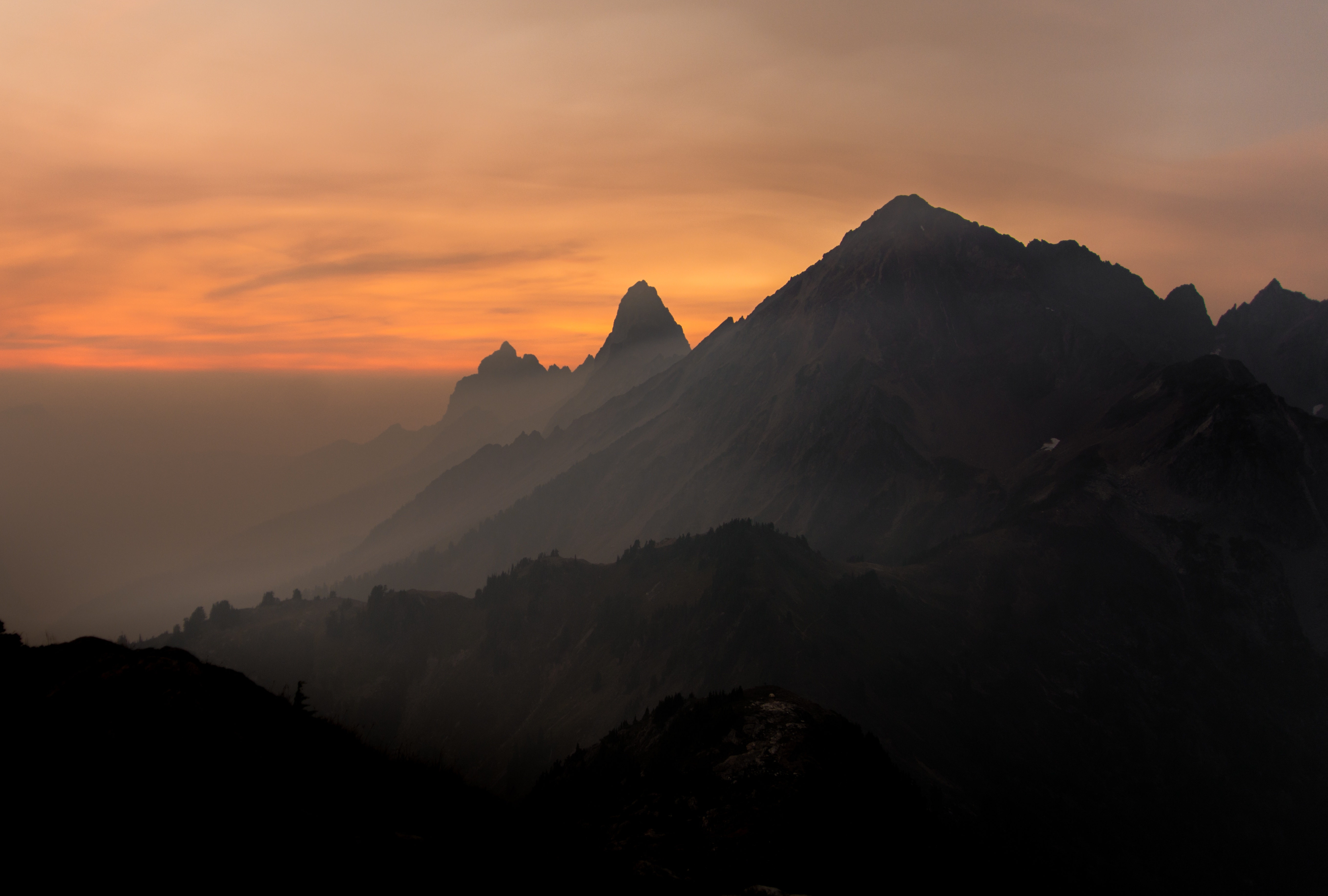 Free download wallpaper Sky, Rocks, Nature, Mountains, Vertex, Fog, Tops on your PC desktop