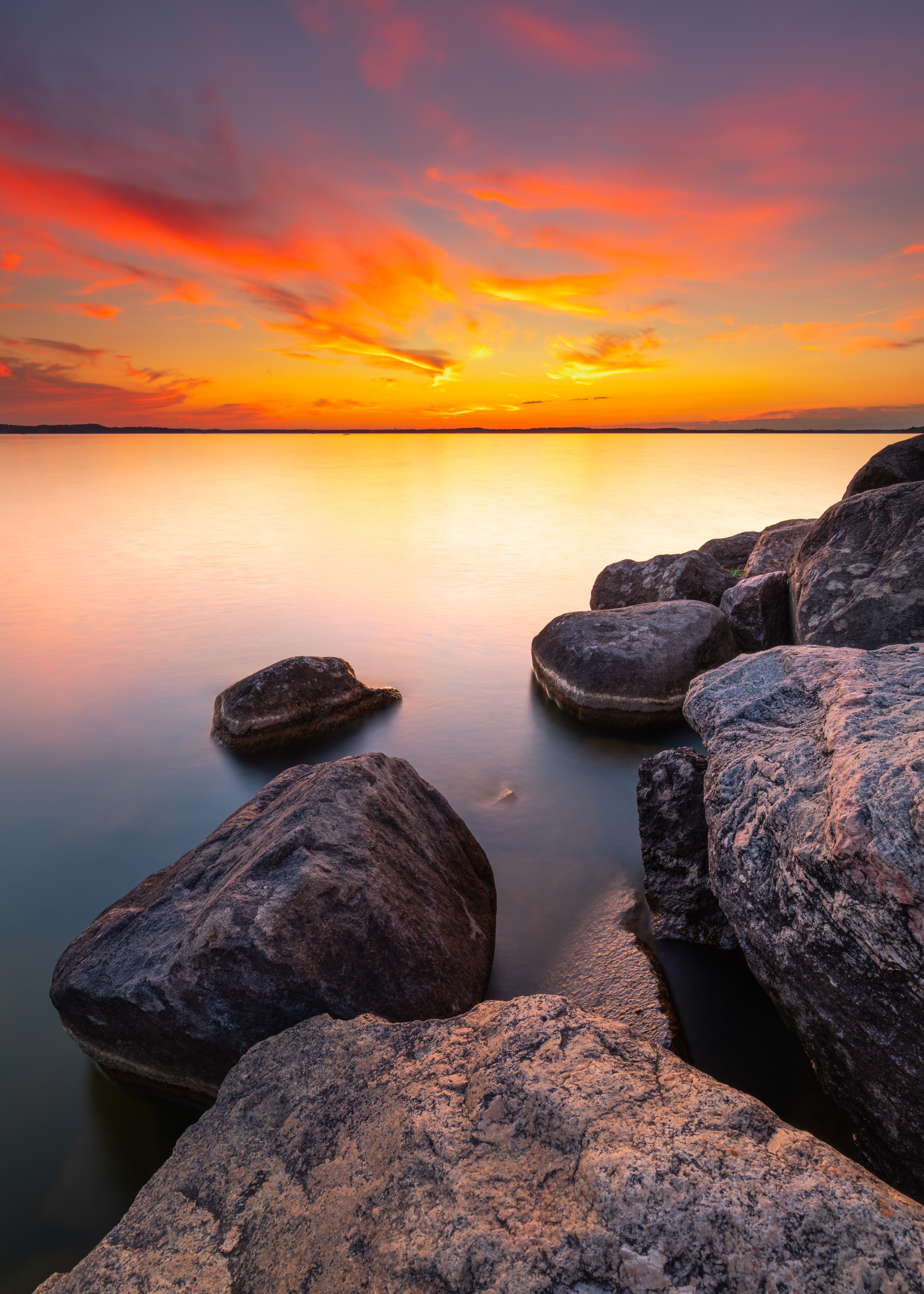 Laden Sie das Sunset, Stones, Felsen, Die Steine, Horizont, Natur, Sea-Bild kostenlos auf Ihren PC-Desktop herunter