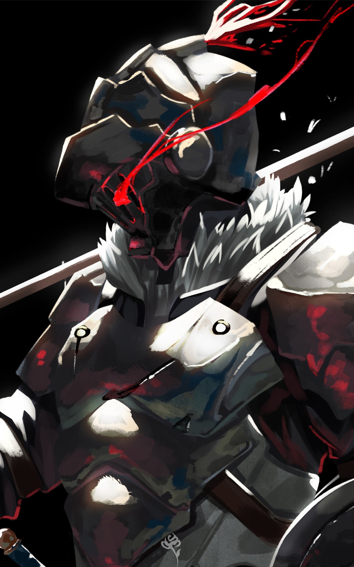 Handy-Wallpaper Blut, Helm, Rüstung, Animes, Goblin Slayer kostenlos herunterladen.