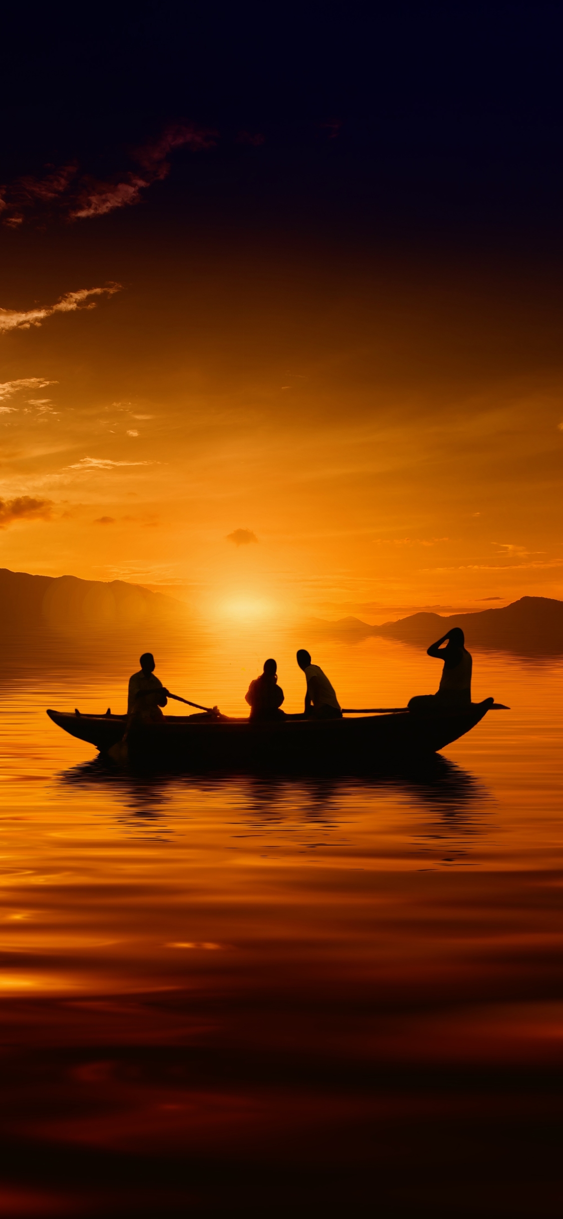Download mobile wallpaper Sunset, Silhouette, Canoe, Vehicle, Vehicles for free.