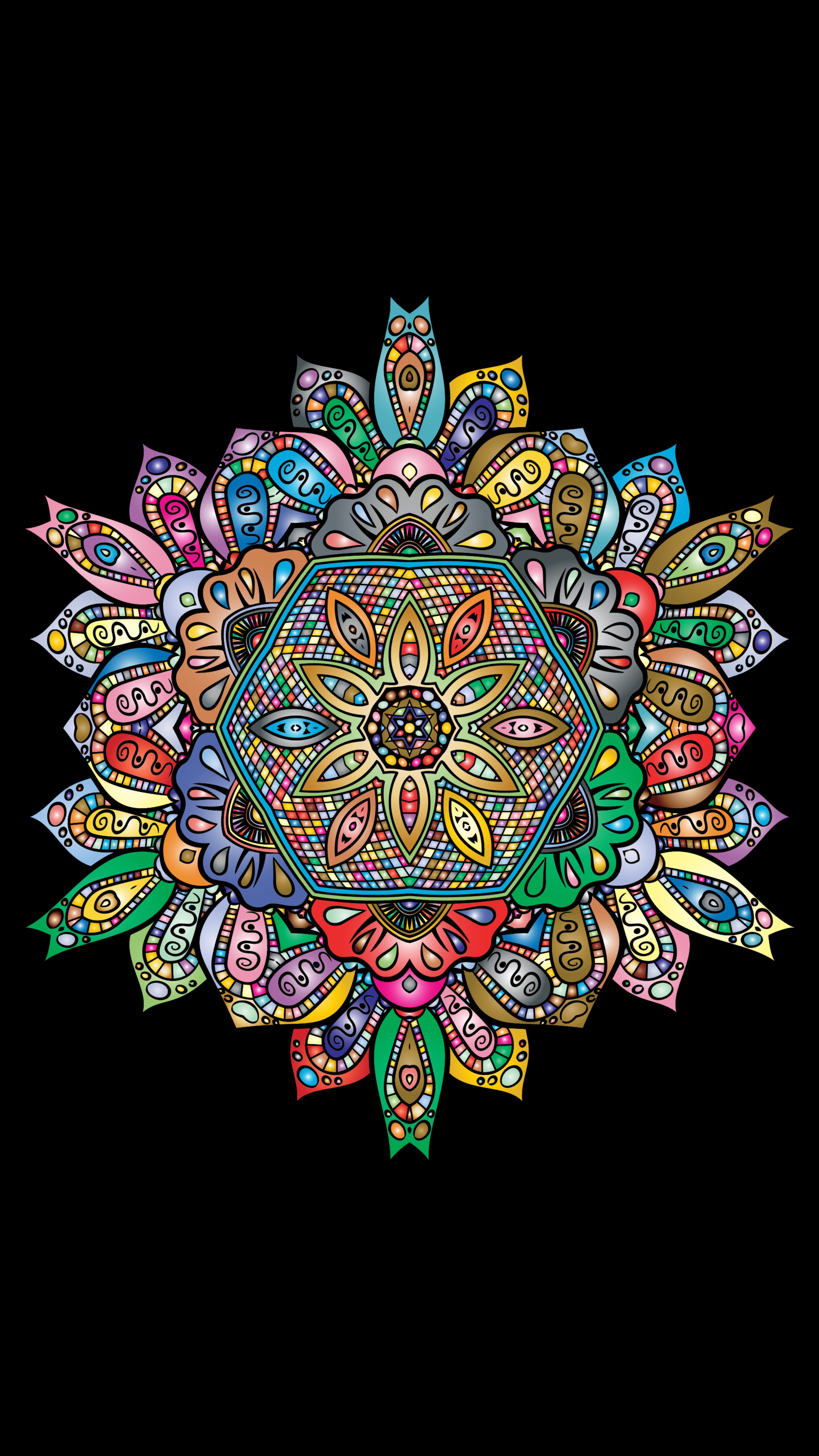 mandala, patterns, vector, multicolored, motley, floral
