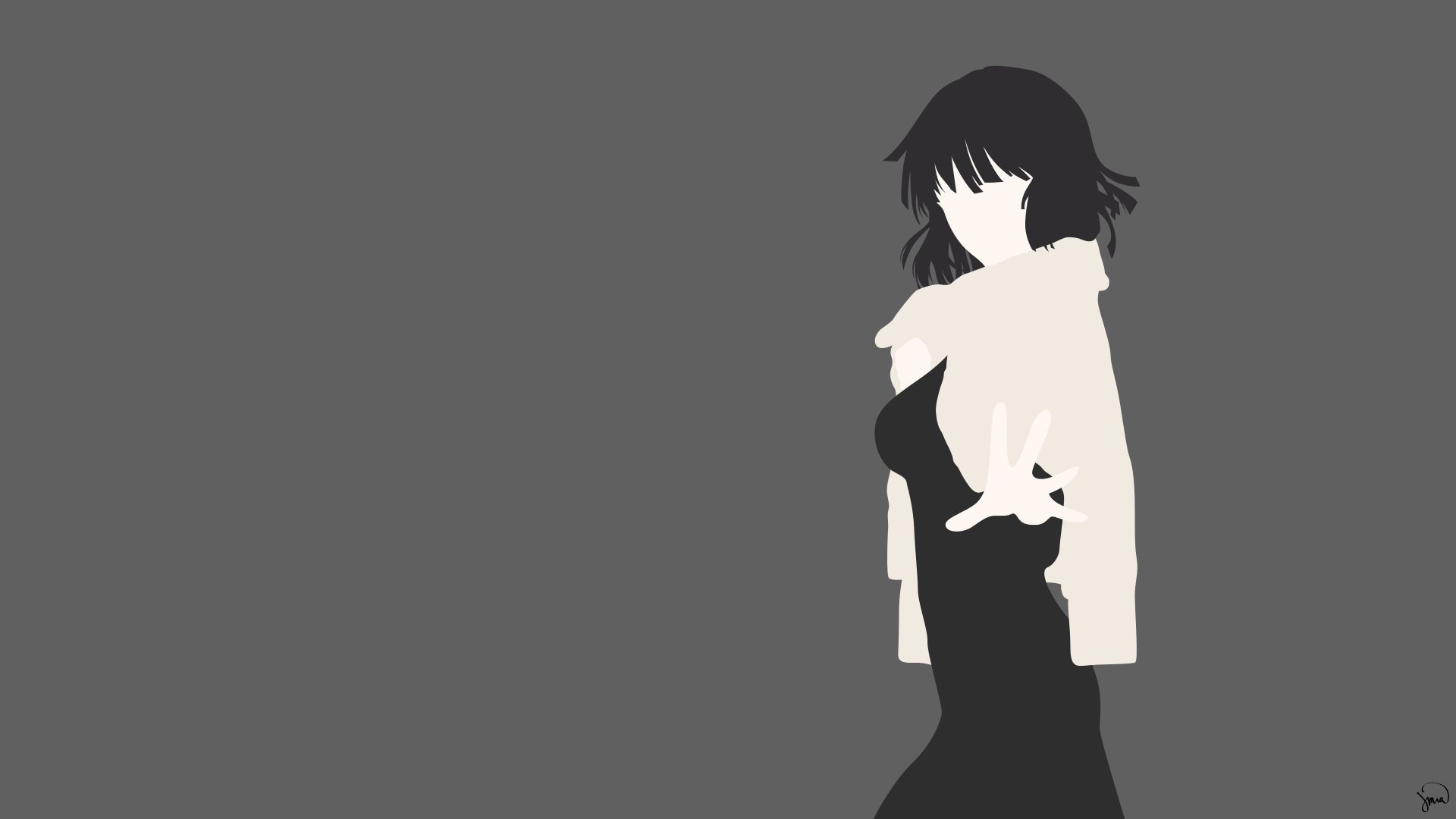 Laden Sie das Kleid, Minimalistisch, Animes, Schwarzes Haar, Schwarzes Kleid, One Punch Man, Fubuki (One Punch Man)-Bild kostenlos auf Ihren PC-Desktop herunter