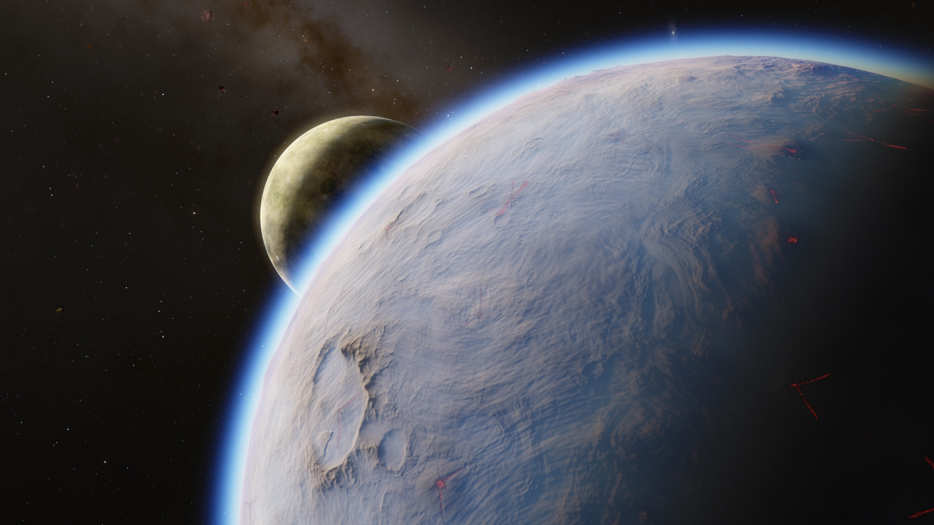 video game, space engine, moon, planet, space