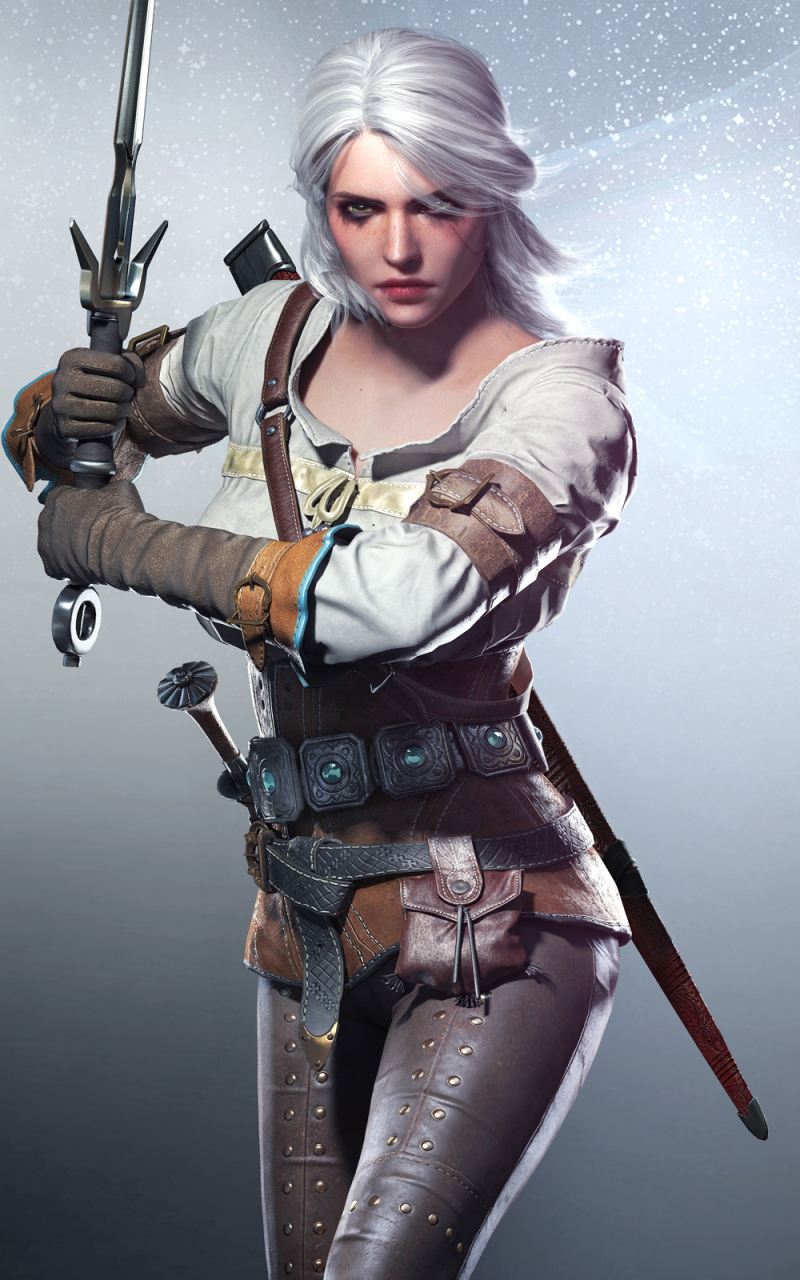 Download mobile wallpaper Video Game, White Hair, Woman Warrior, The Witcher, The Witcher 3: Wild Hunt, Ciri (The Witcher) for free.
