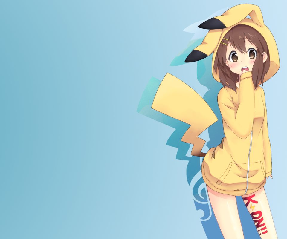 Descarga gratis la imagen Animado, Pikachu, ¡kon!, Yui Hirasawa, Cosplay en el escritorio de tu PC
