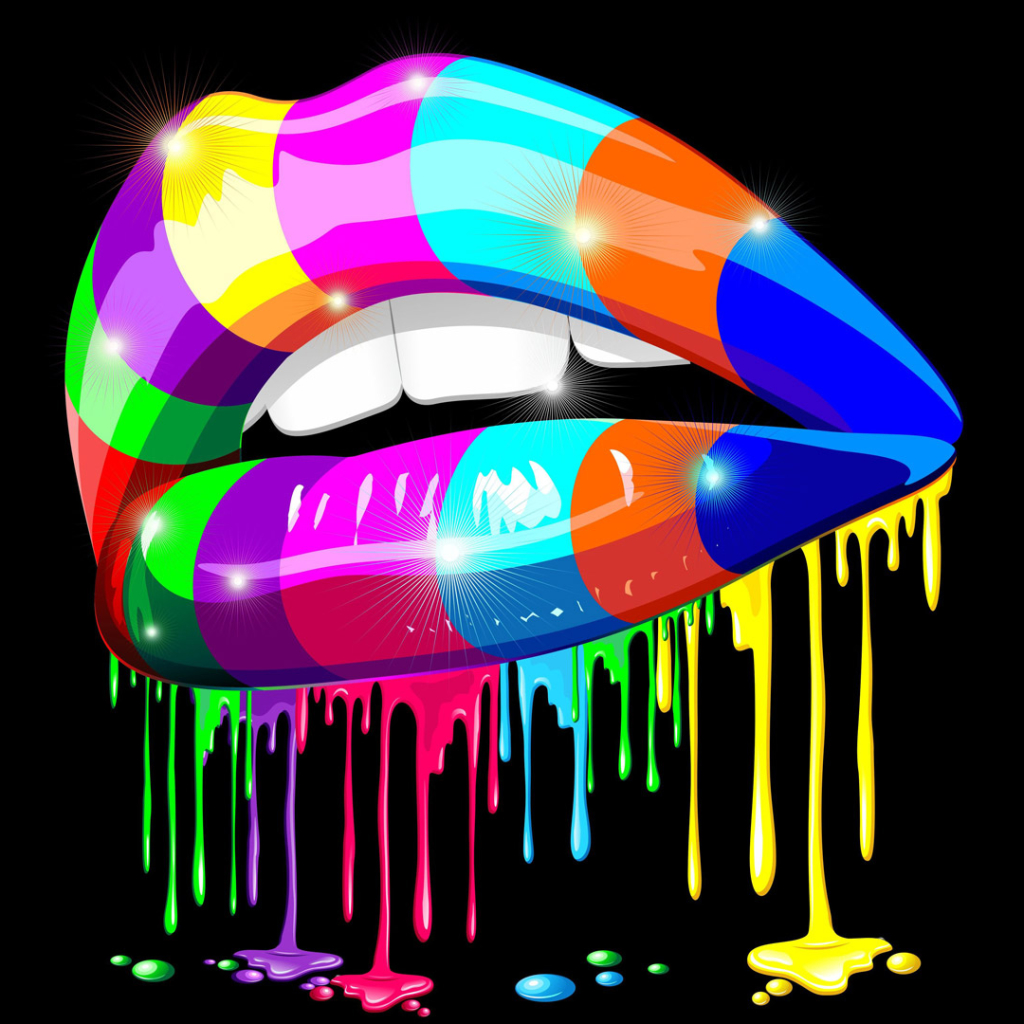 Free download wallpaper Rainbow, Paint, Colorful, Artistic, Lips on your PC desktop