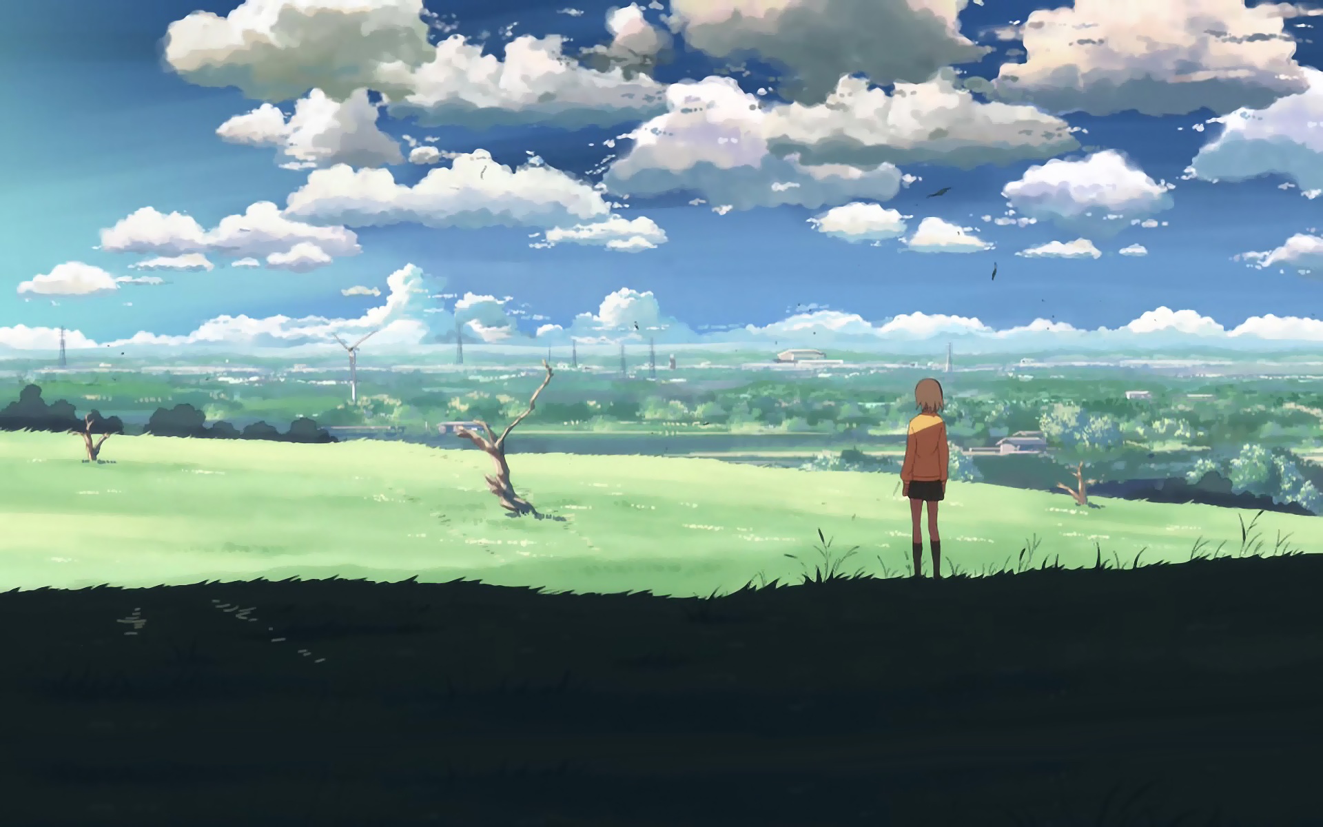 Laden Sie das Landschaft, Wolke, Himmel, Animes, 5 Centimeters Per Second-Bild kostenlos auf Ihren PC-Desktop herunter
