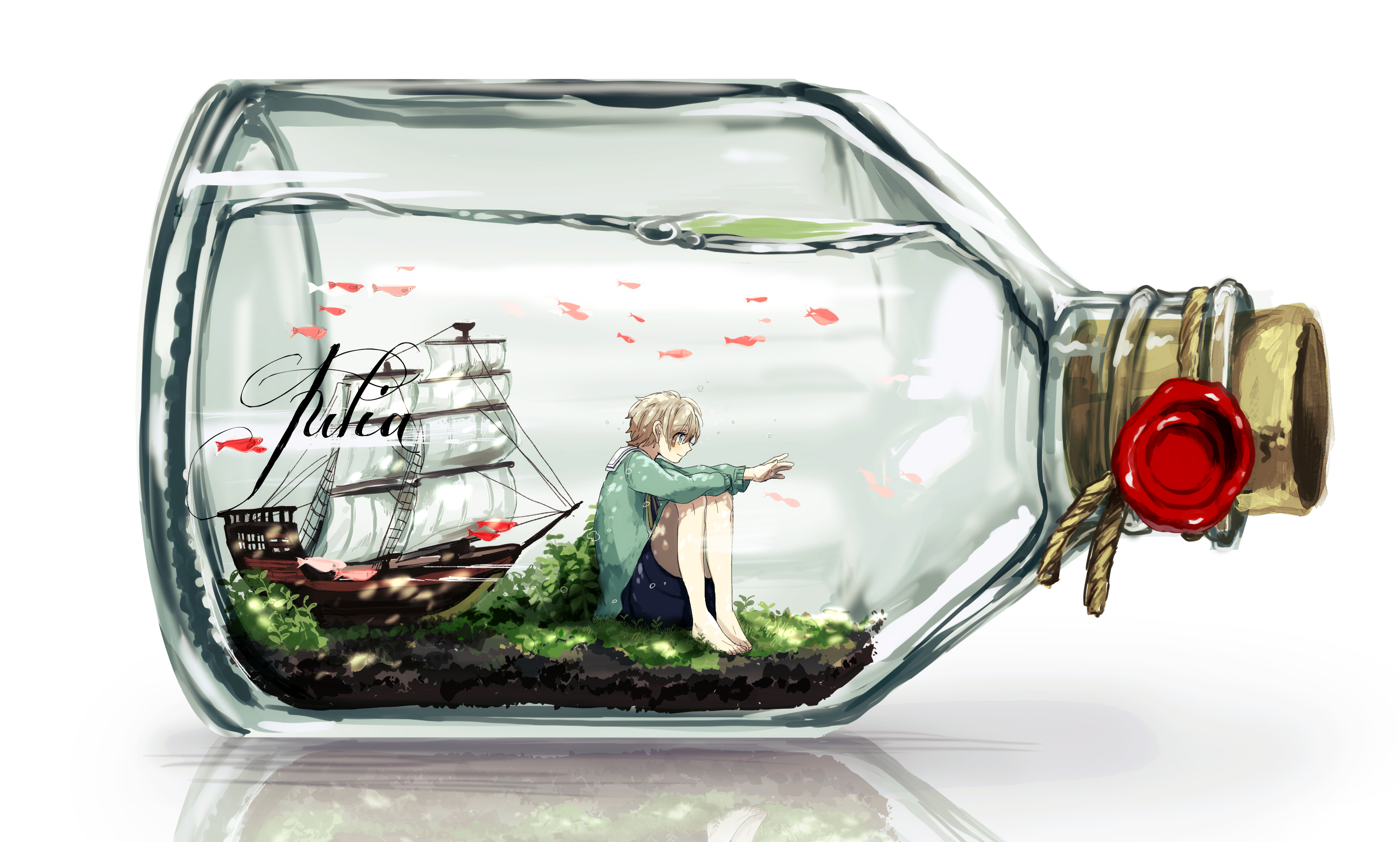 Download mobile wallpaper Anime, Bottle, Boy for free.