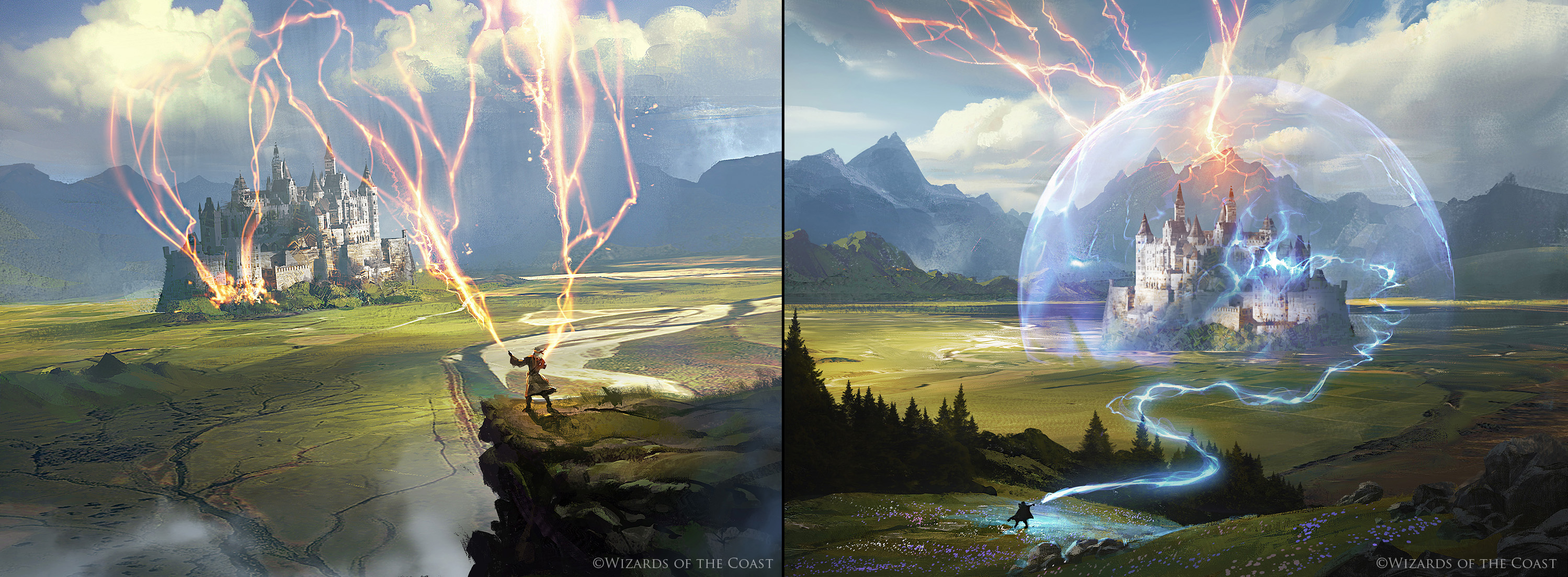 Download mobile wallpaper Lightning, Game, Wizard, Castle, Magic: The Gathering for free.