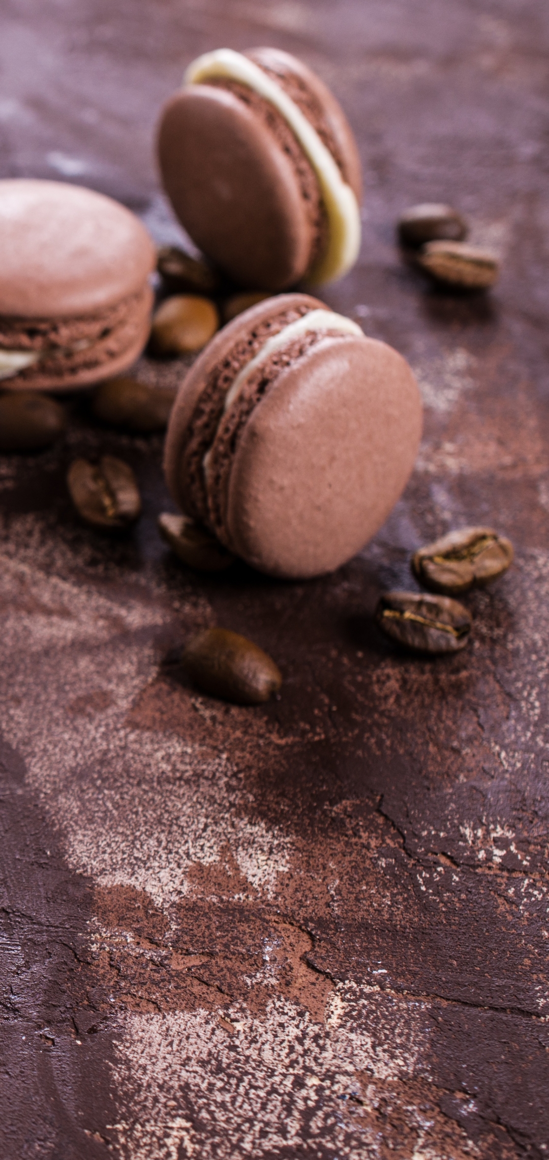 Download mobile wallpaper Food, Coffee, Still Life, Coffee Beans, Macaron for free.