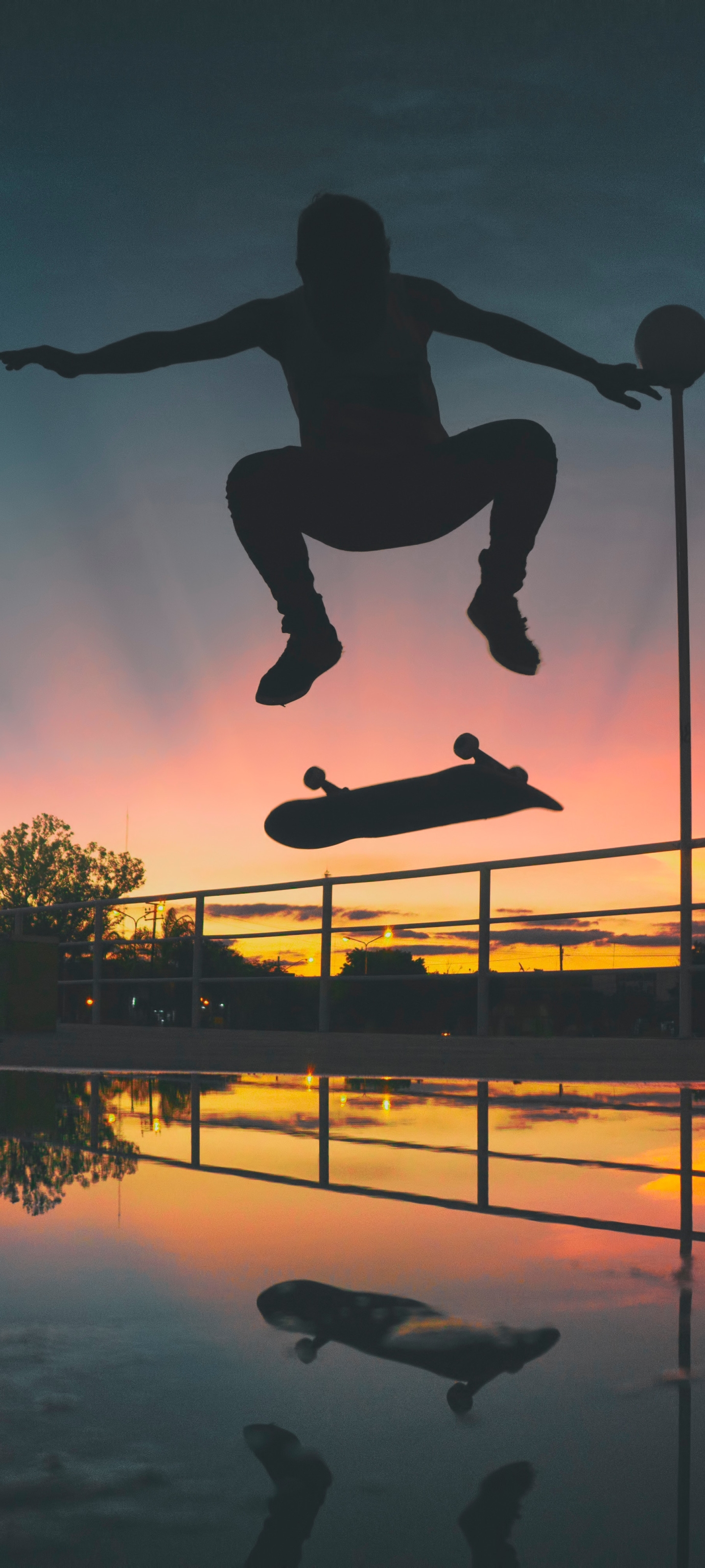 Handy-Wallpaper Sport, Skateboard, Nacht, Skateboarden, Sonnenuntergang kostenlos herunterladen.