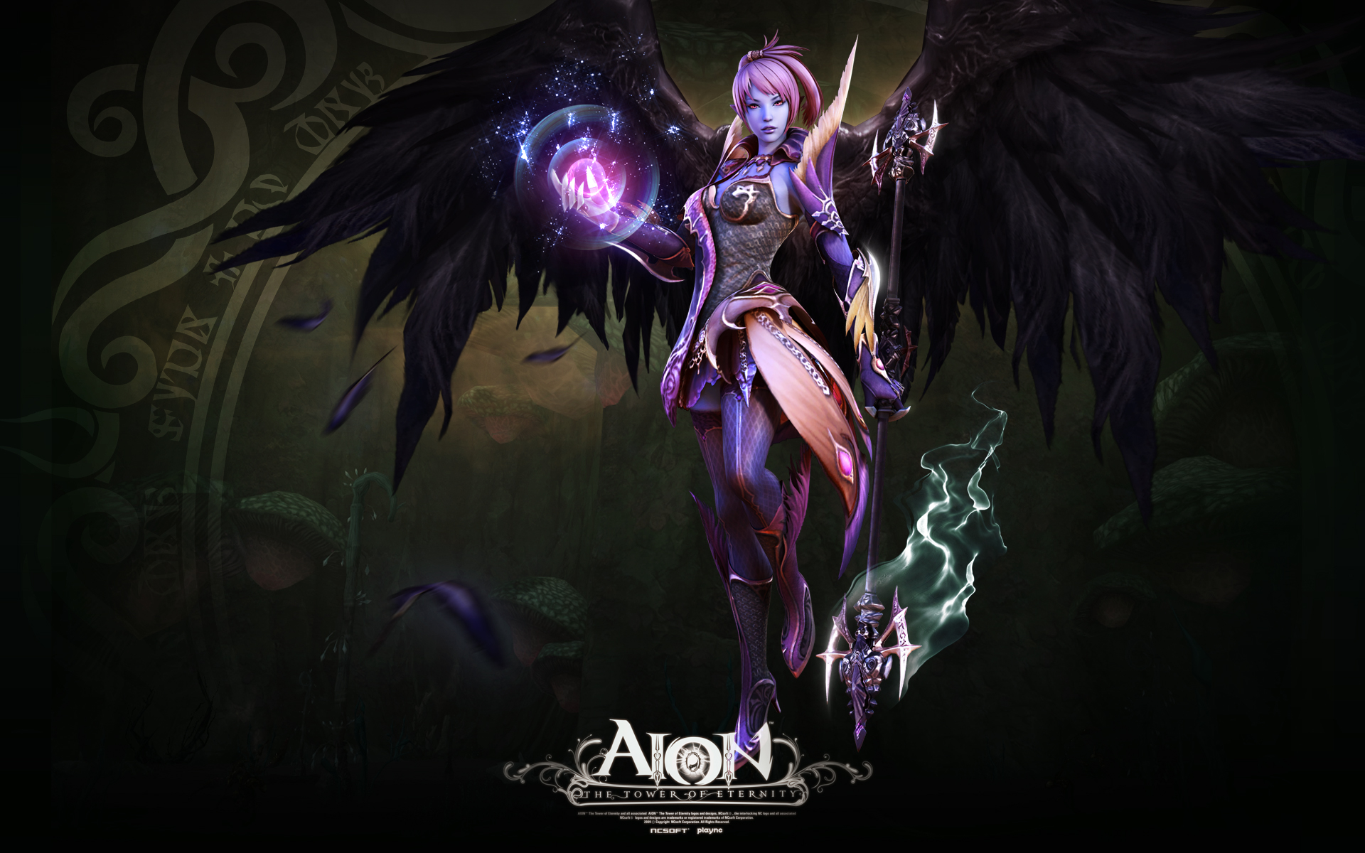 video game, aion: tower of eternity, aion, fantasy, magic, pink hair, wings