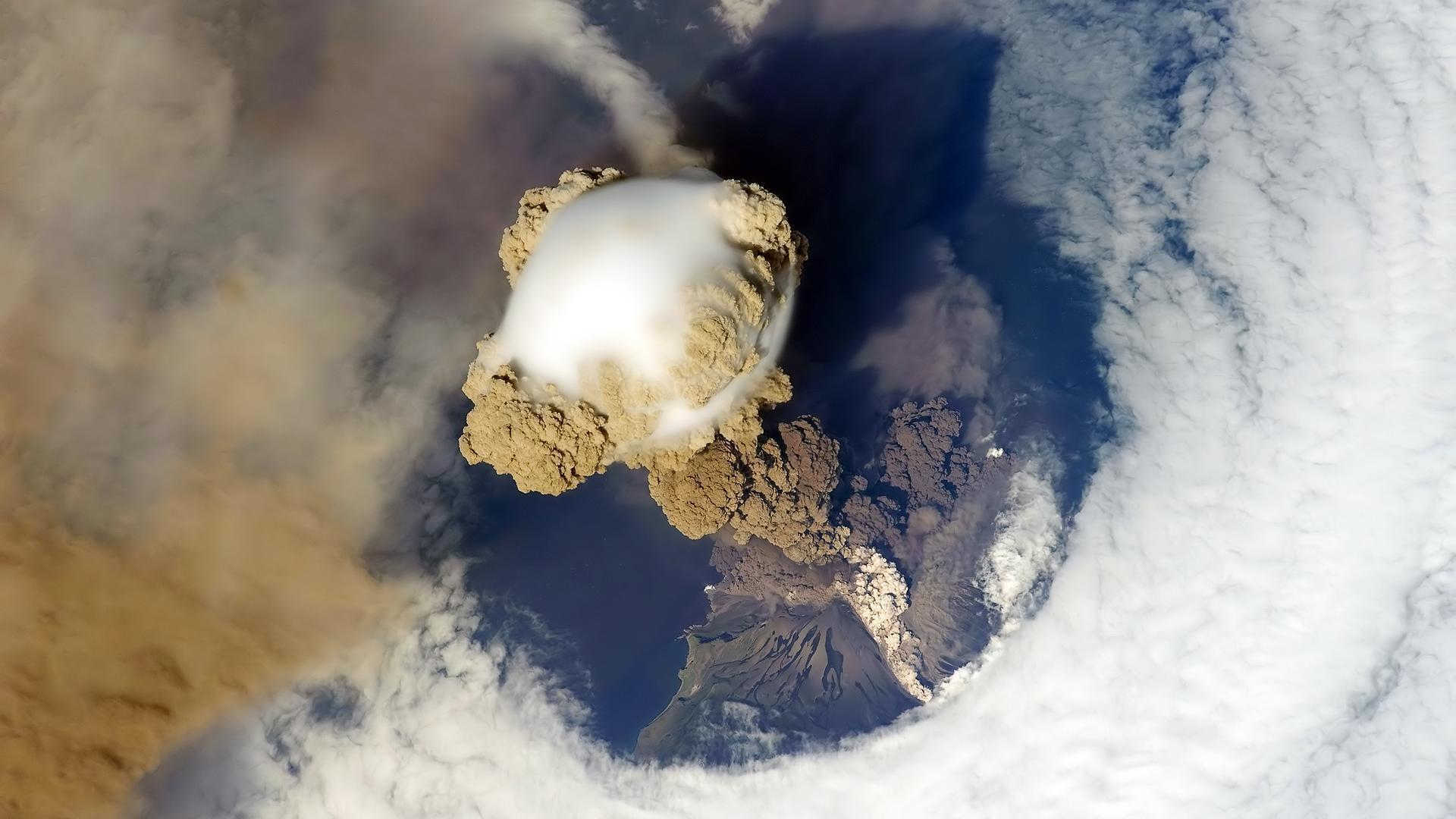219394 descargar imagen tierra/naturaleza, desde el espacio, volcán: fondos de pantalla y protectores de pantalla gratis