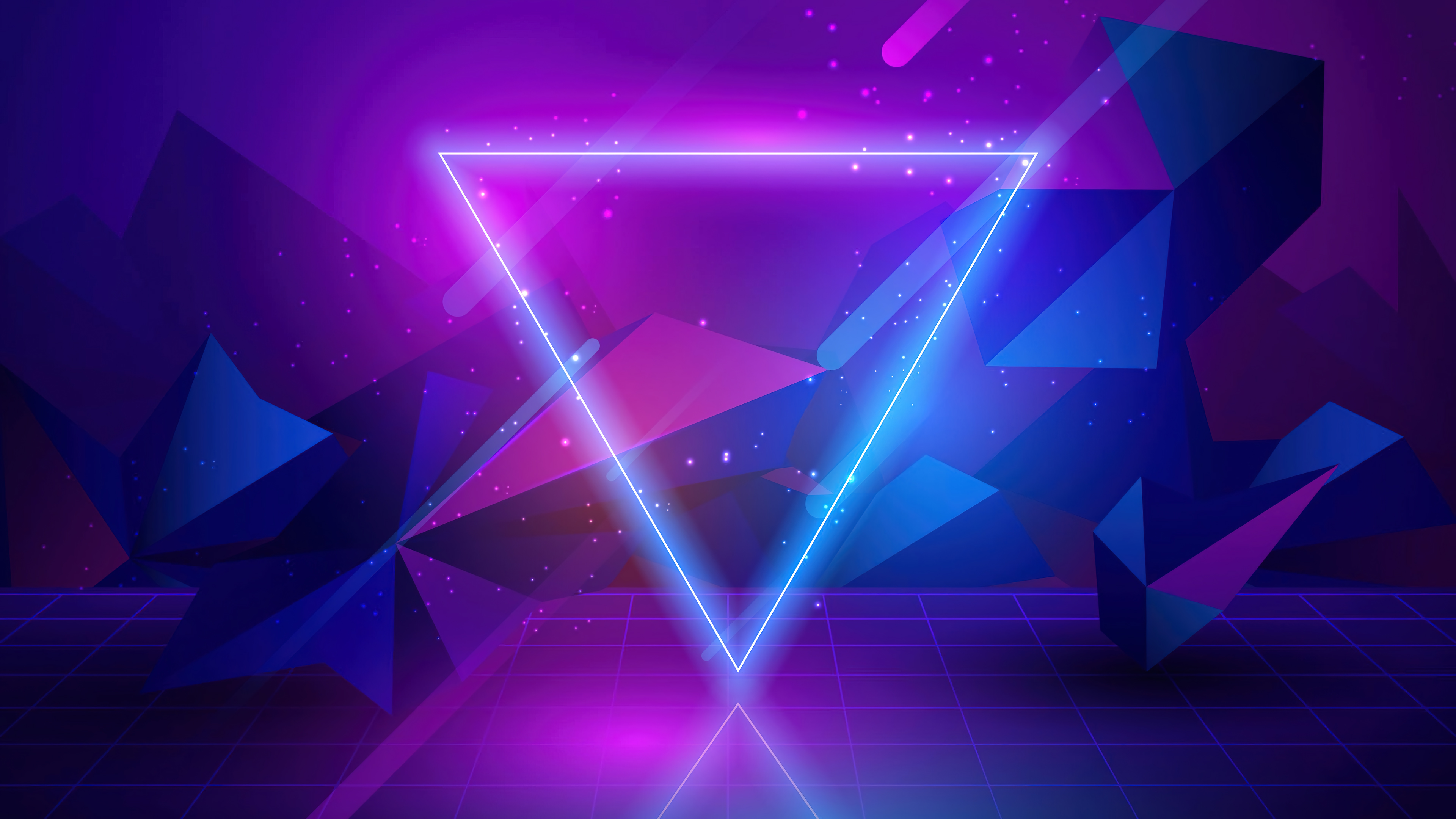 Laden Sie das Neon, Dreieck, Künstlerisch-Bild kostenlos auf Ihren PC-Desktop herunter