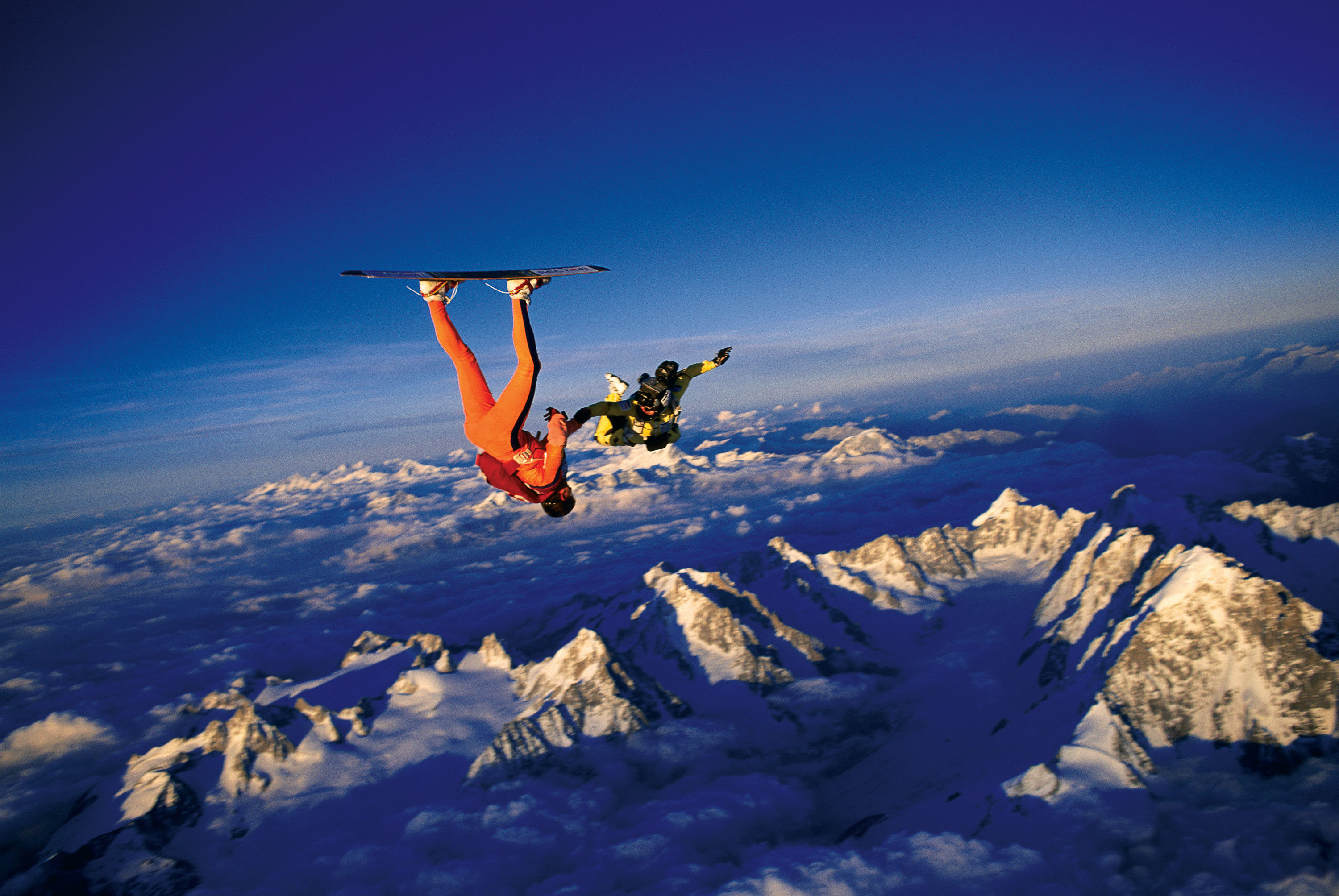 sports, skydiving, horizon, mountain, parachuting