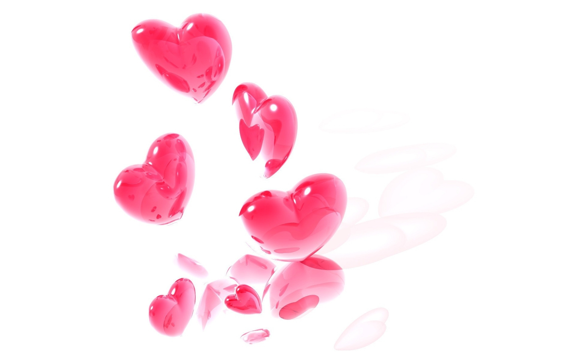 hearts, white, background