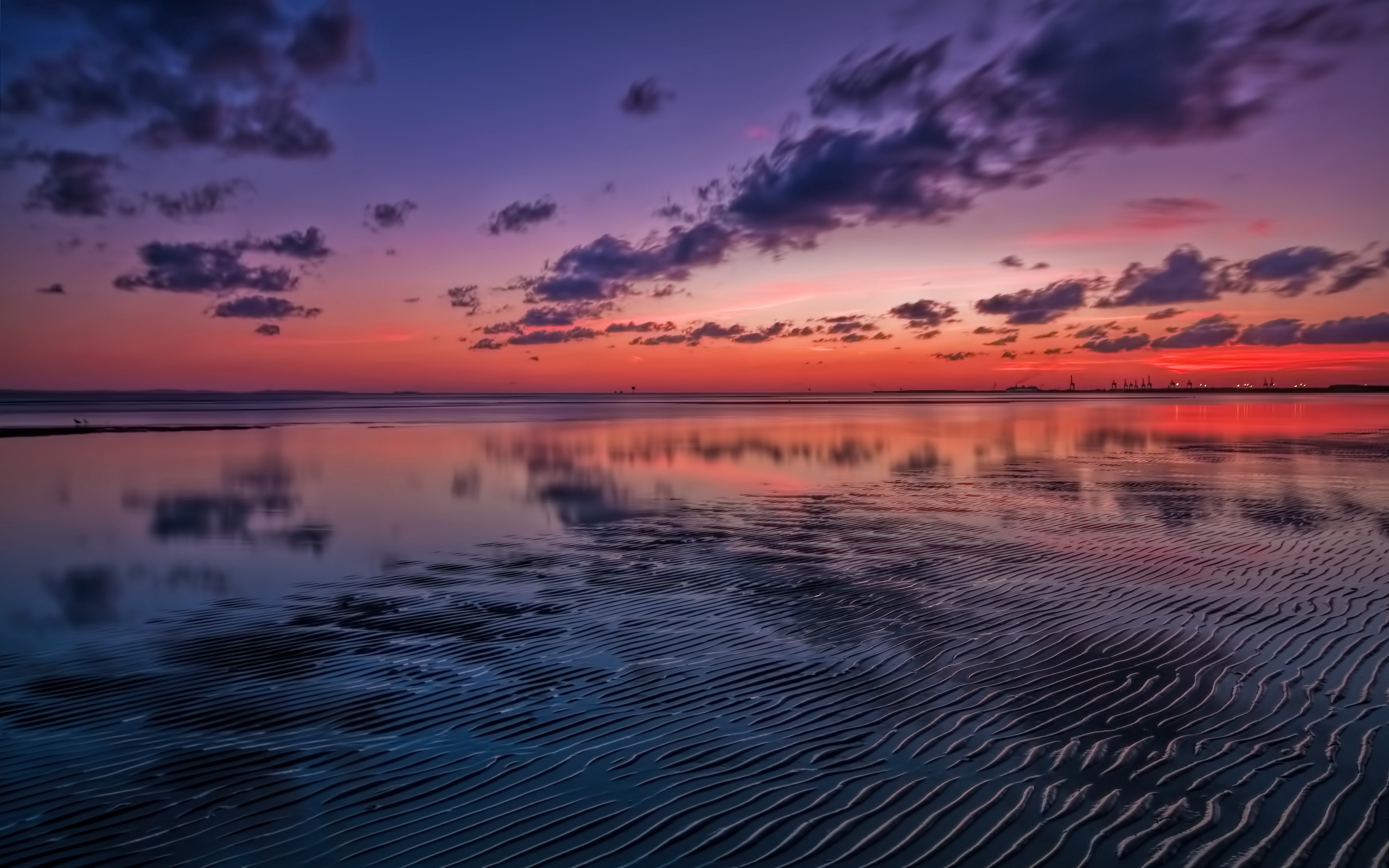 Download mobile wallpaper Sunset, Beach, Horizon, Ocean, Earth for free.