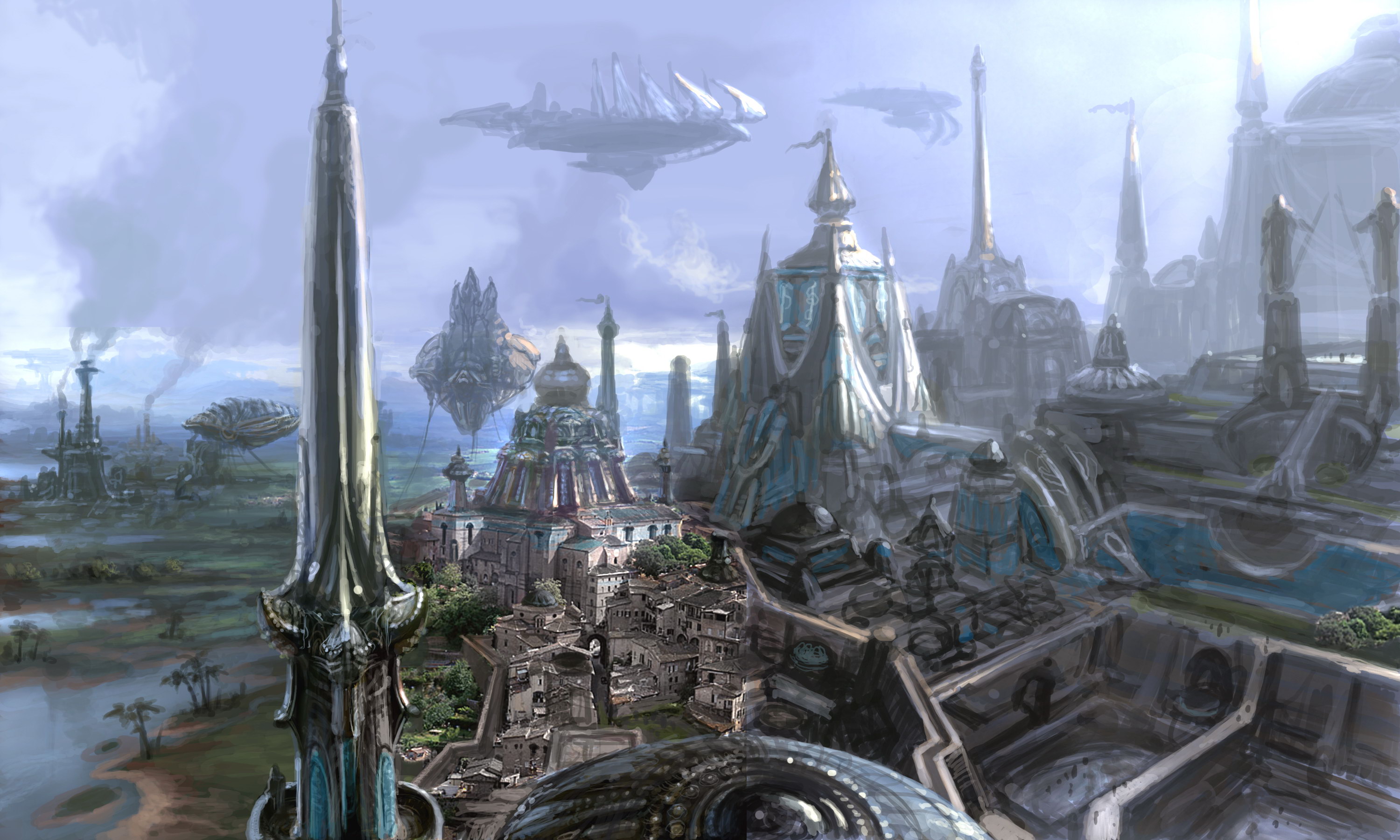 Free download wallpaper Fantasy, City on your PC desktop