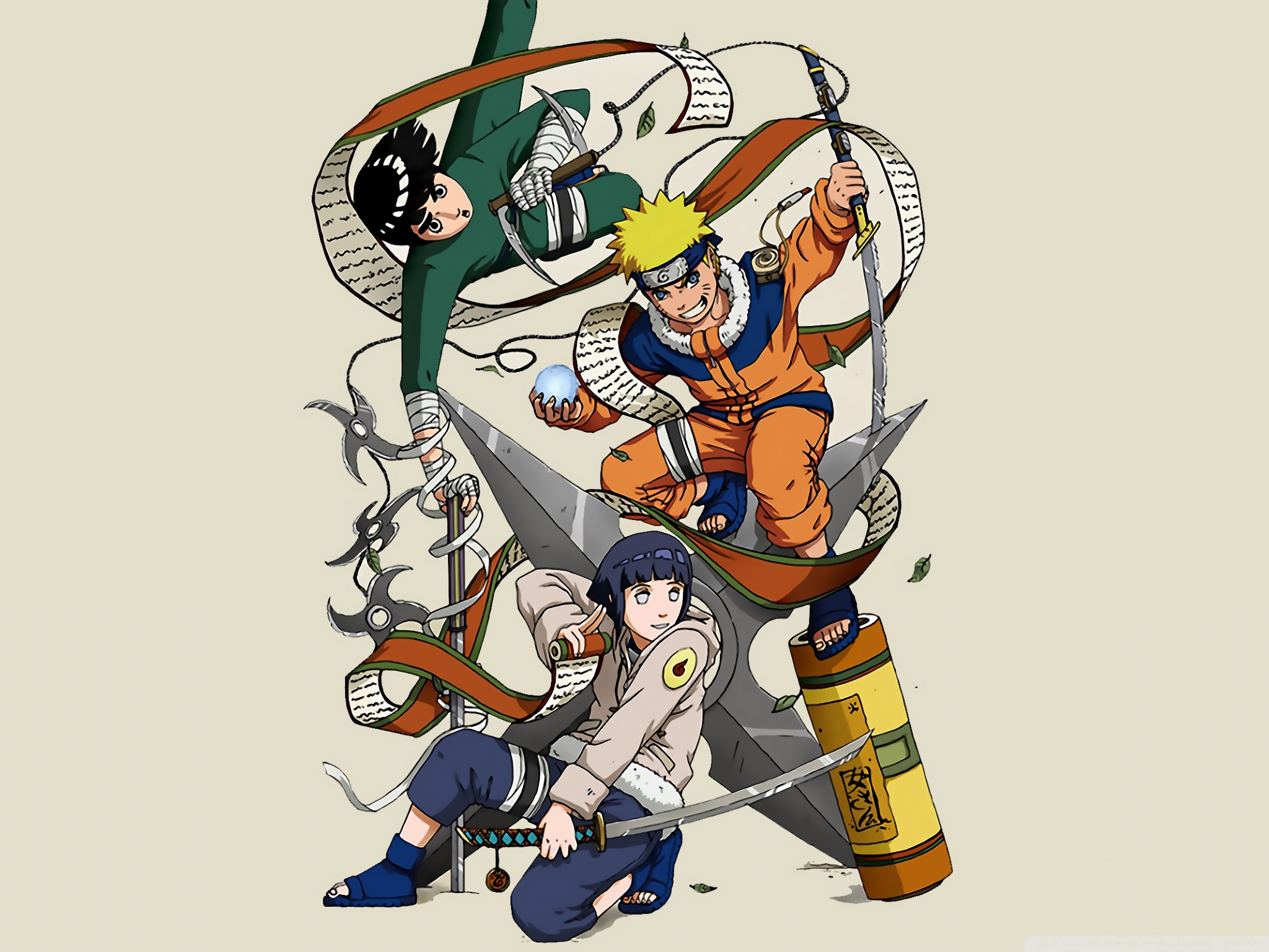 Téléchargez des papiers peints mobile Naruto, Animé, Hinata Hyûga, Naruto Uzumaki, Rock Lee gratuitement.