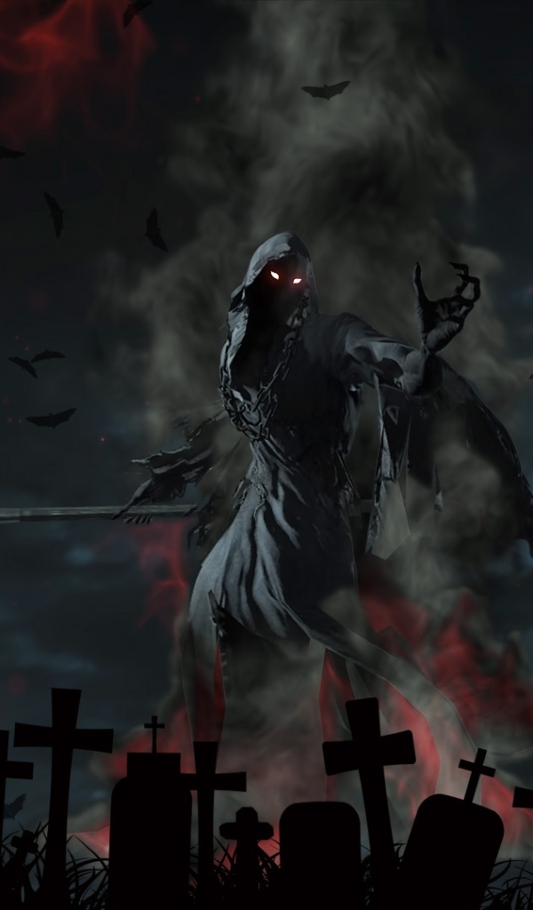 Download mobile wallpaper Dark, Grim Reaper, Cemetery for free.