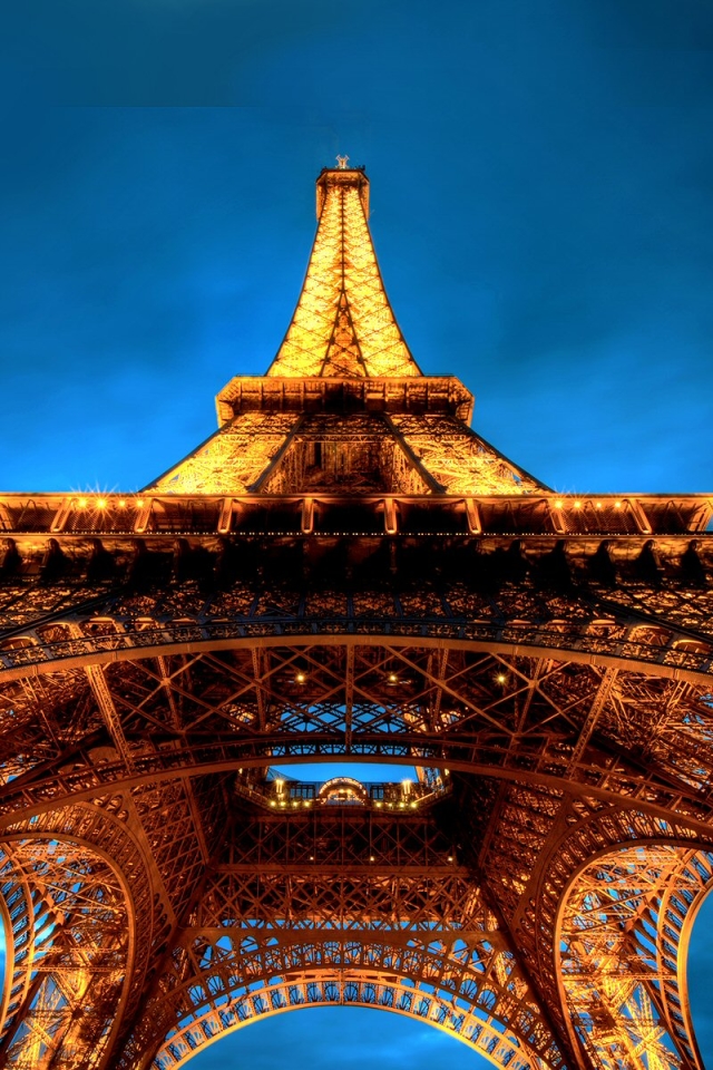 Скачать картинку Небо, Париж, Эйфелева Башня, Памятники, Синий, Башня, Сделано Человеком в телефон бесплатно.