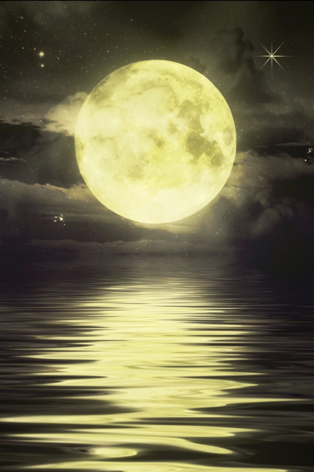 Download mobile wallpaper Moon, Artistic, Moonlight for free.