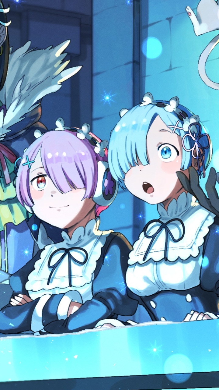 Handy-Wallpaper Animes, Re:zero Das Leben In Einer Anderen Welt Beginnen, Widder (Re:zero), Rem (Re: Null) kostenlos herunterladen.