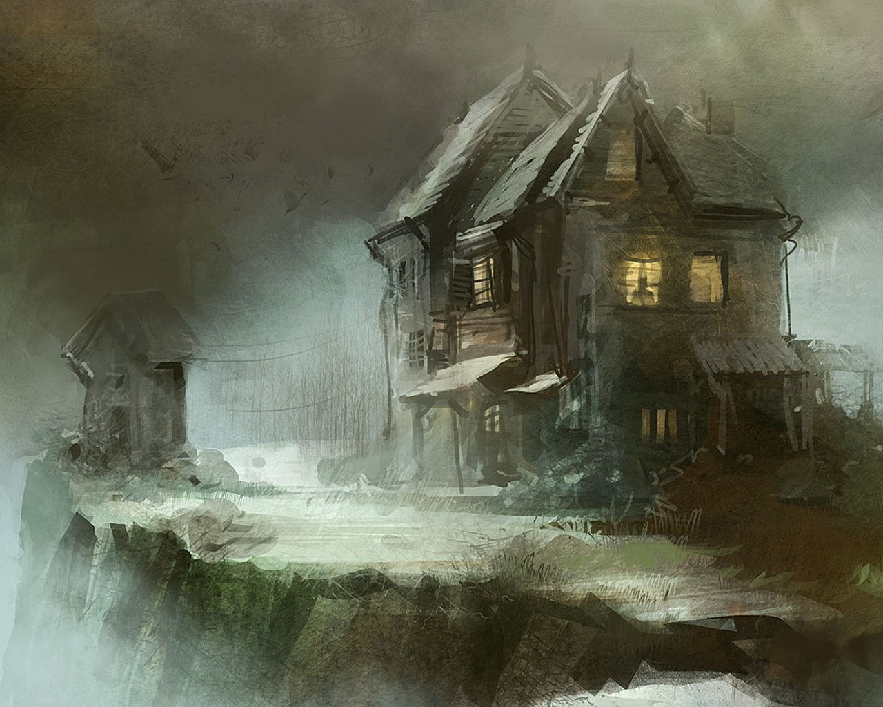 Free download wallpaper Dark, House on your PC desktop