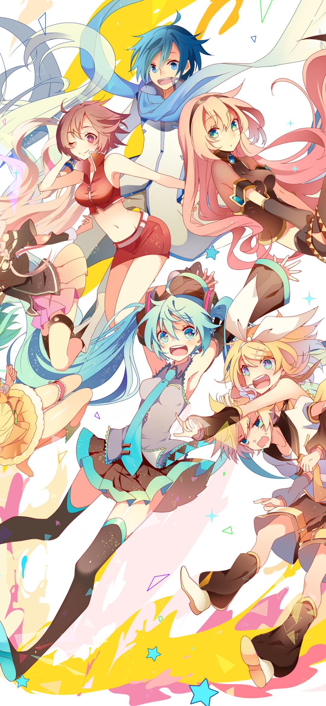 Download mobile wallpaper Anime, Vocaloid, Hatsune Miku, Luka Megurine, Rin Kagamine, Gumi (Vocaloid), Kaito (Vocaloid), Len Kagamine, Meiko (Vocaloid), Ia (Vocaloid) for free.