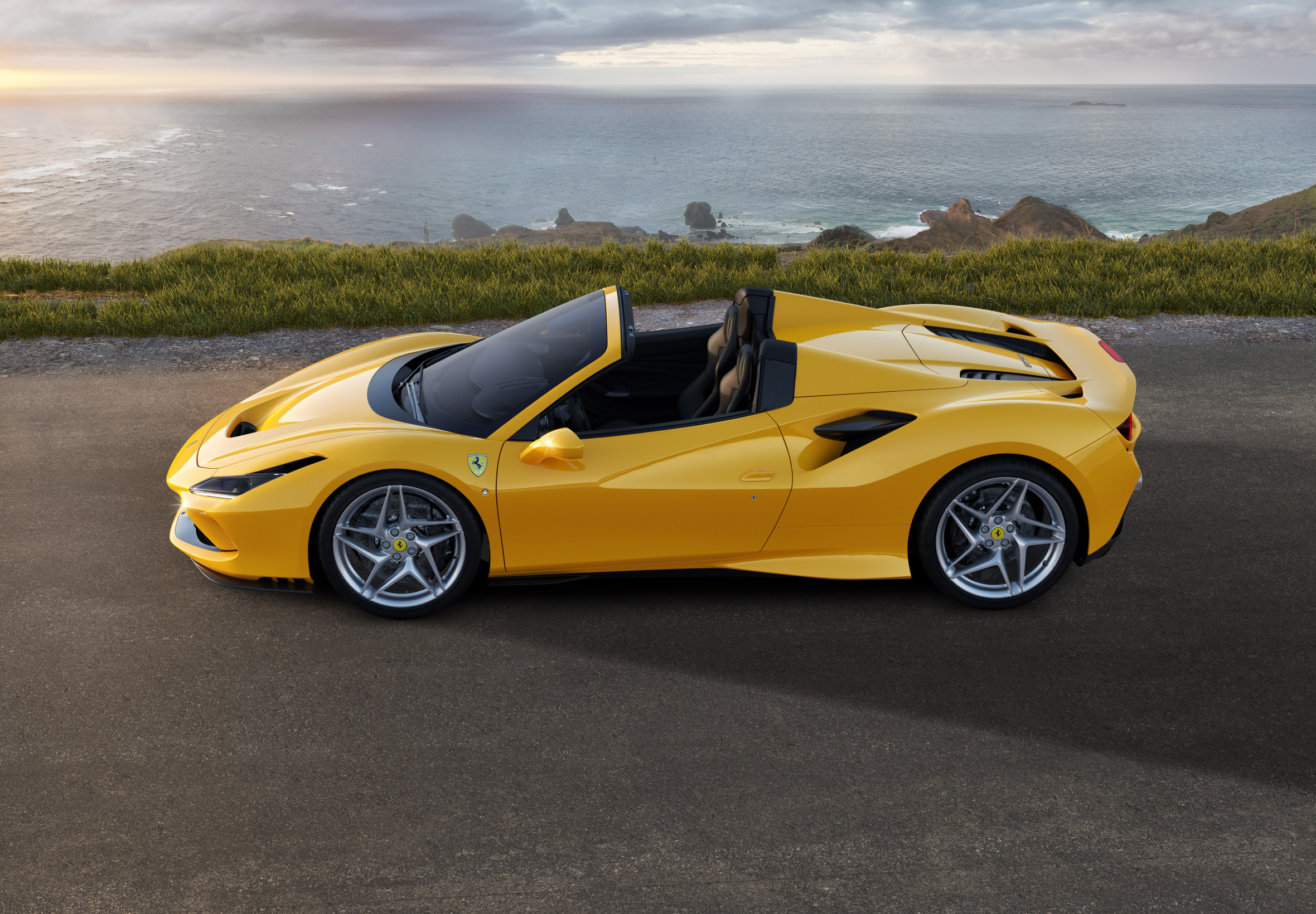 Download mobile wallpaper Ferrari, Car, Convertible, Supercar, Vehicles, Yellow Car, Ferrari F8 Spider for free.