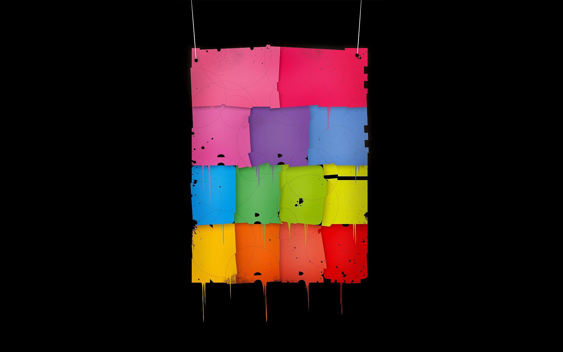 Baixar papel de parede para celular de Abstrato, Multicolorido, Motley, Forma, Quadrados, Fundo Escuro gratuito.