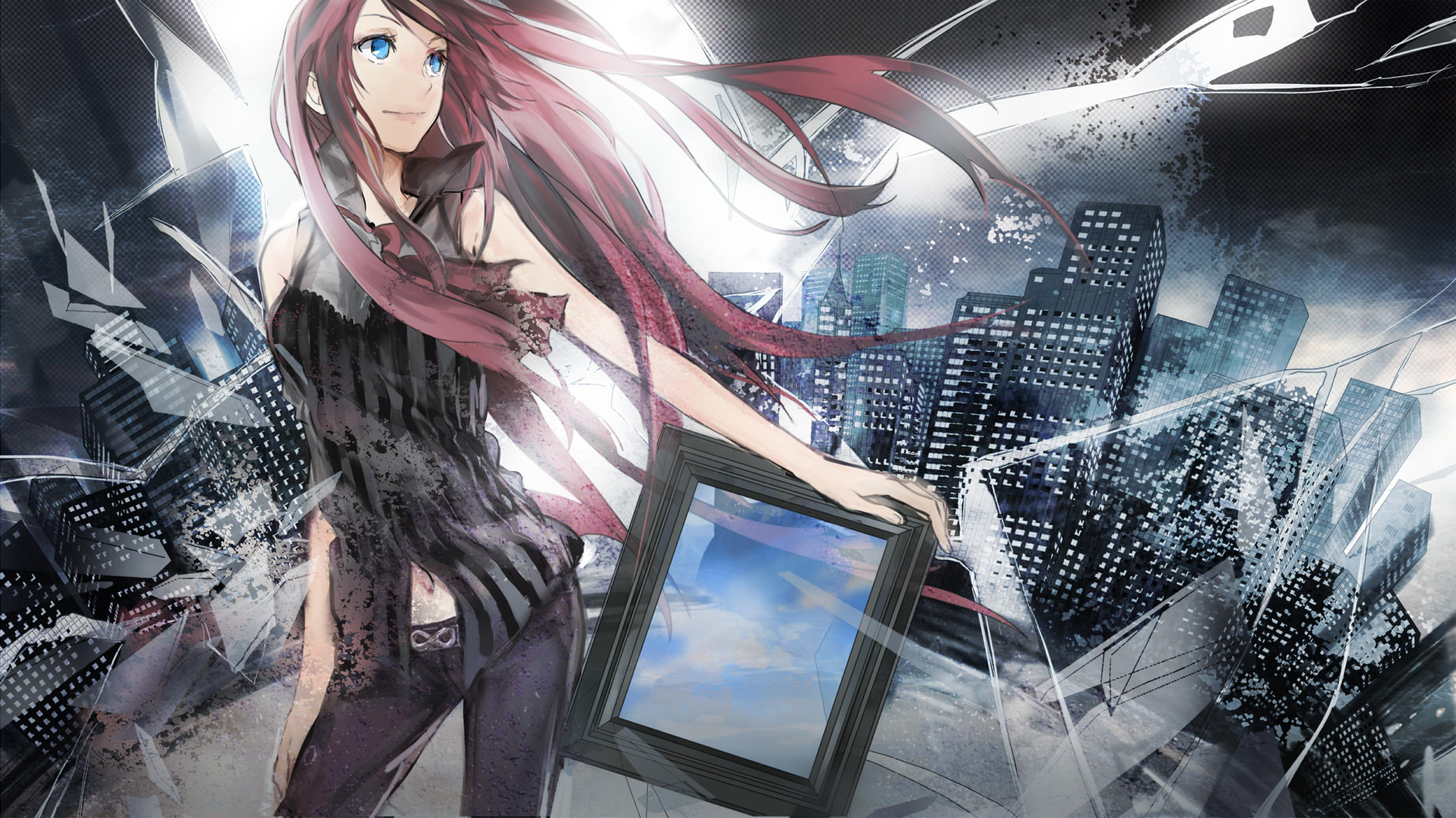 Free download wallpaper Anime, City, Vocaloid, Luka Megurine on your PC desktop