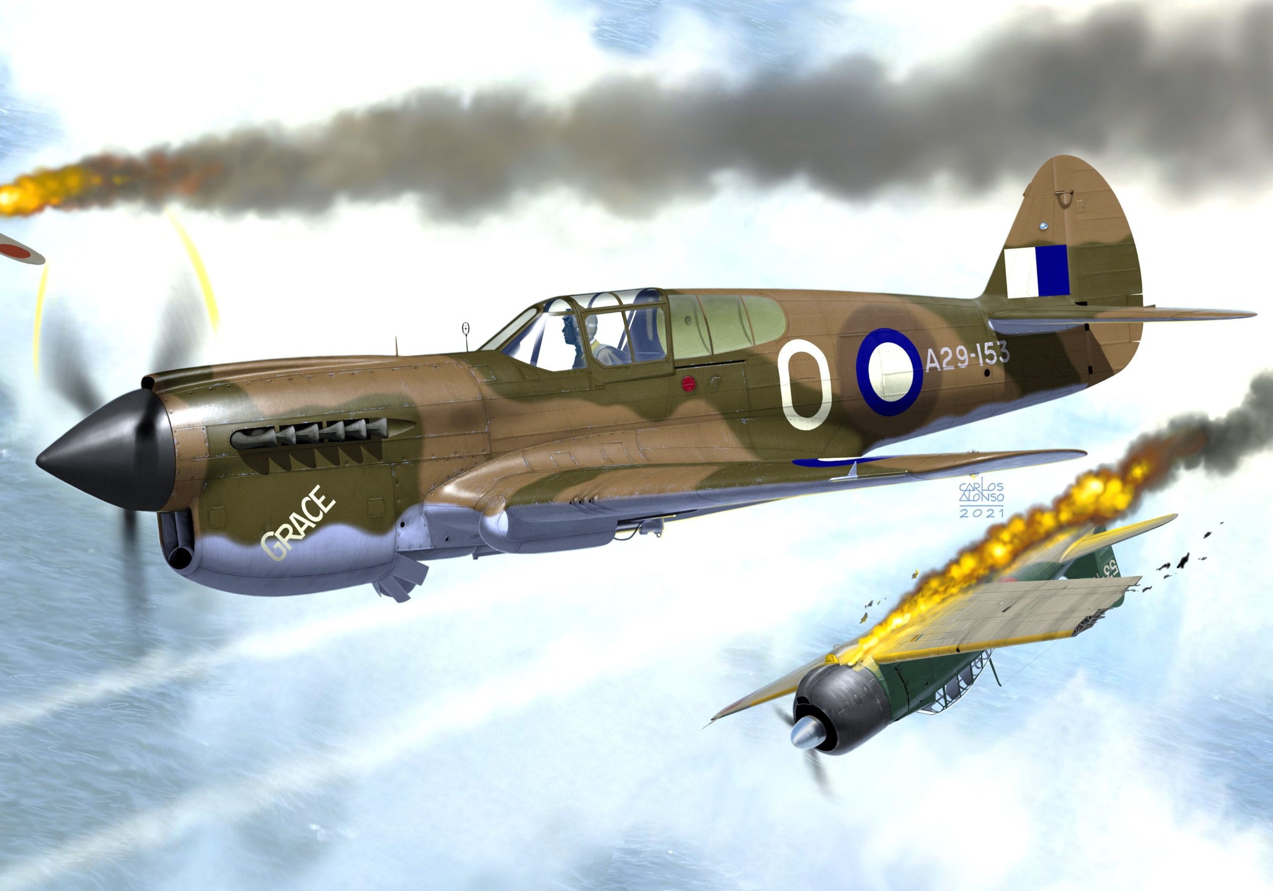 Laden Sie das Militär, Curtiss P 40 Warhawk, Militärflugzeug-Bild kostenlos auf Ihren PC-Desktop herunter