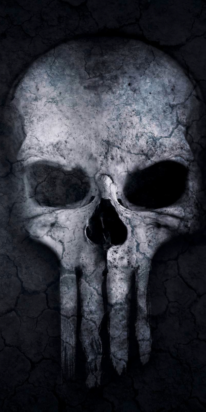 Download mobile wallpaper Dark, Creepy, Skull for free.