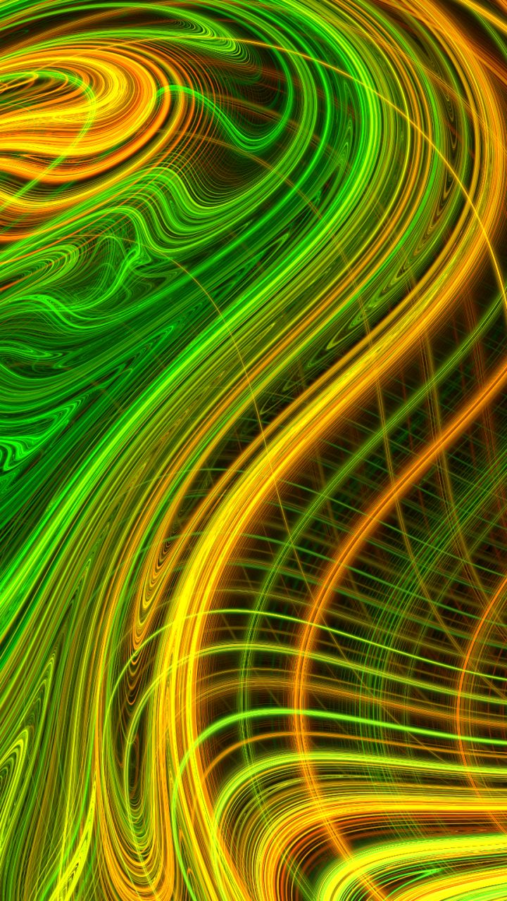 1298514 descargar fondo de pantalla abstracto, fractales, color naranja), curvas, verde: protectores de pantalla e imágenes gratis