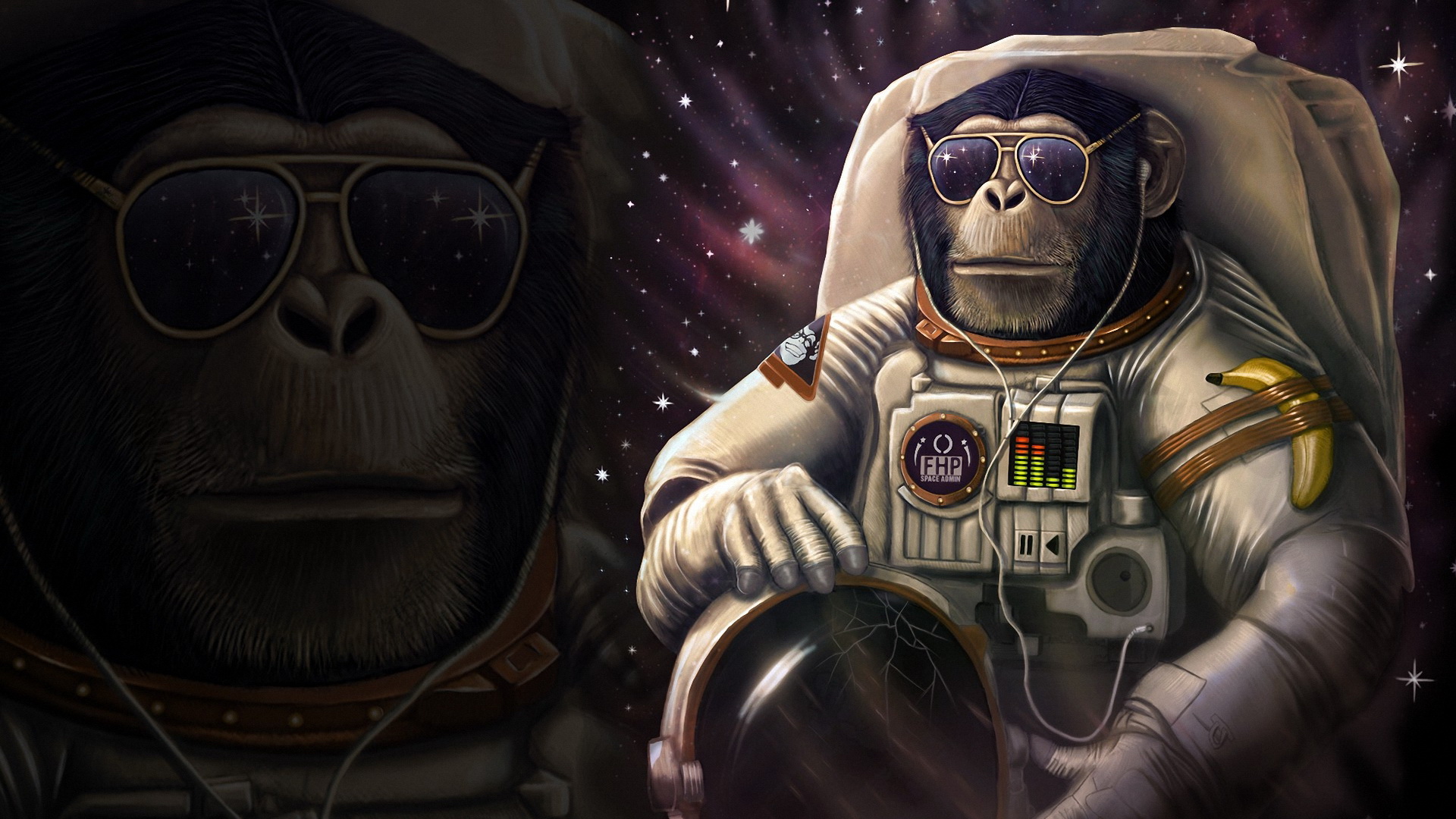 669179 descargar fondo de pantalla astronauta, ciencia ficción, chimpancé: protectores de pantalla e imágenes gratis