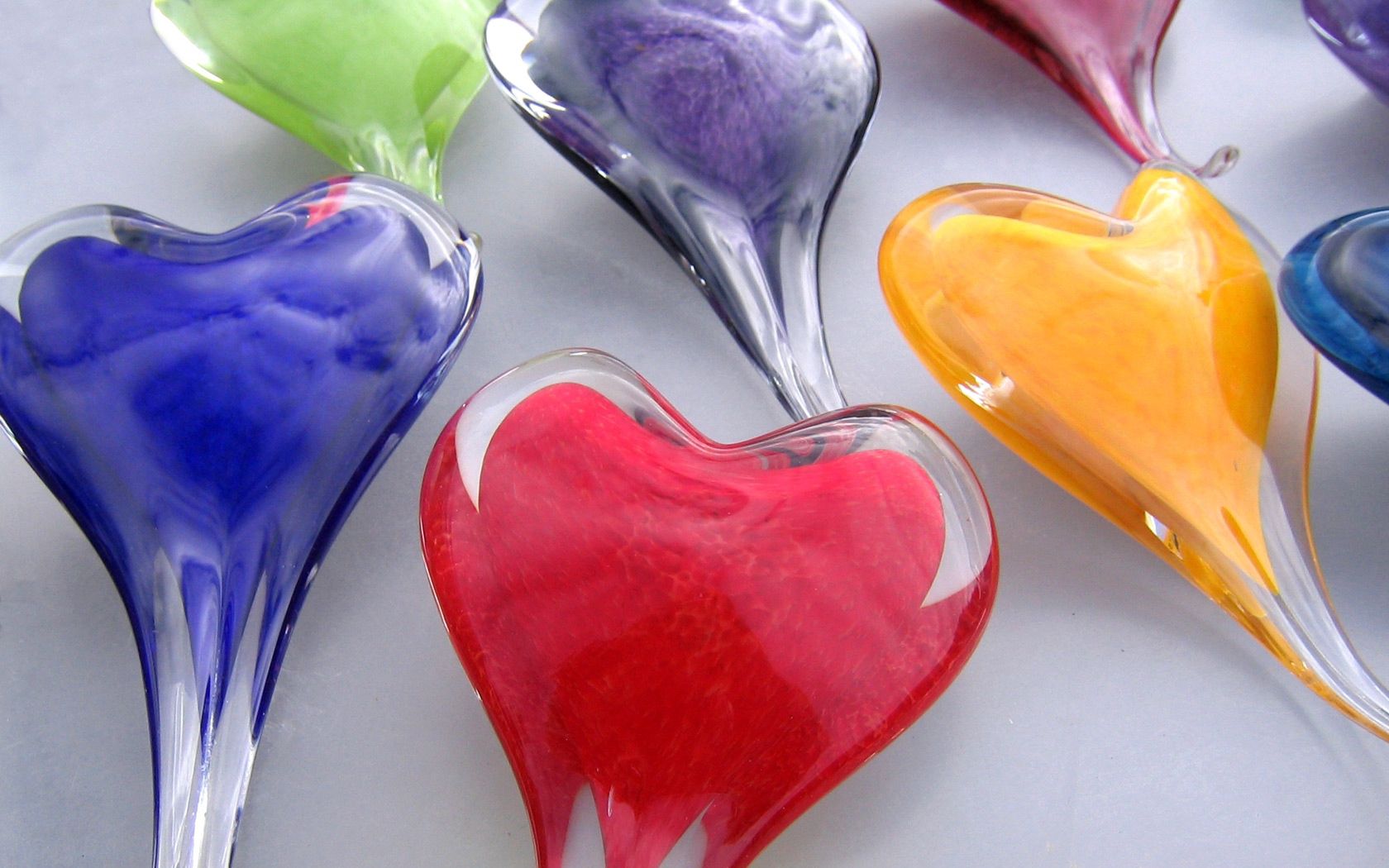 Téléchargez gratuitement l'image Verre, Hétéroclite, Cœurs, Multicolore, Amour sur le bureau de votre PC