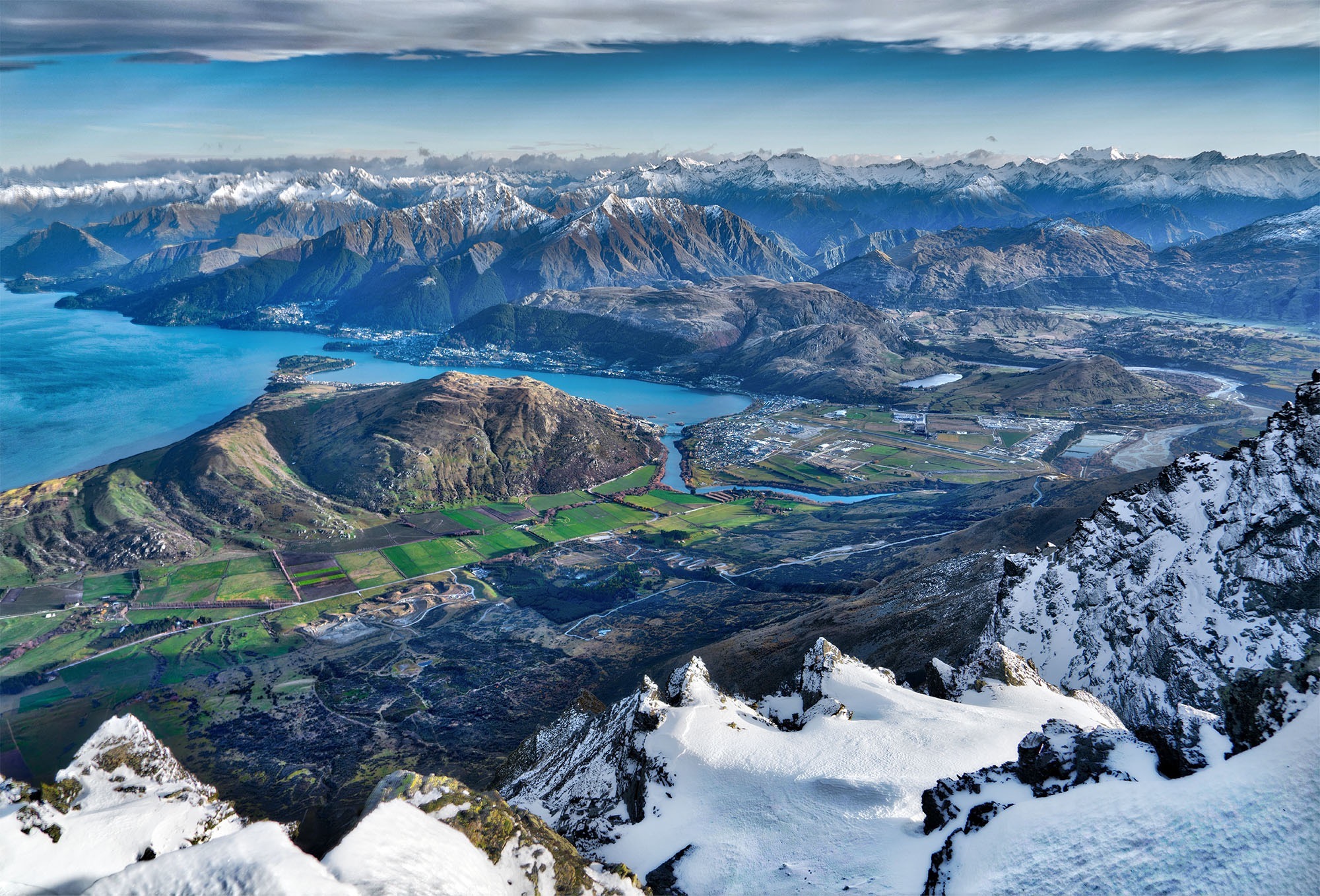 385372壁紙のダウンロードマンメイド, クイーンズタウン (ニュージーランド), 空中, 風景, ニュージーランド, 冬, 都市-スクリーンセーバーと写真を無料で