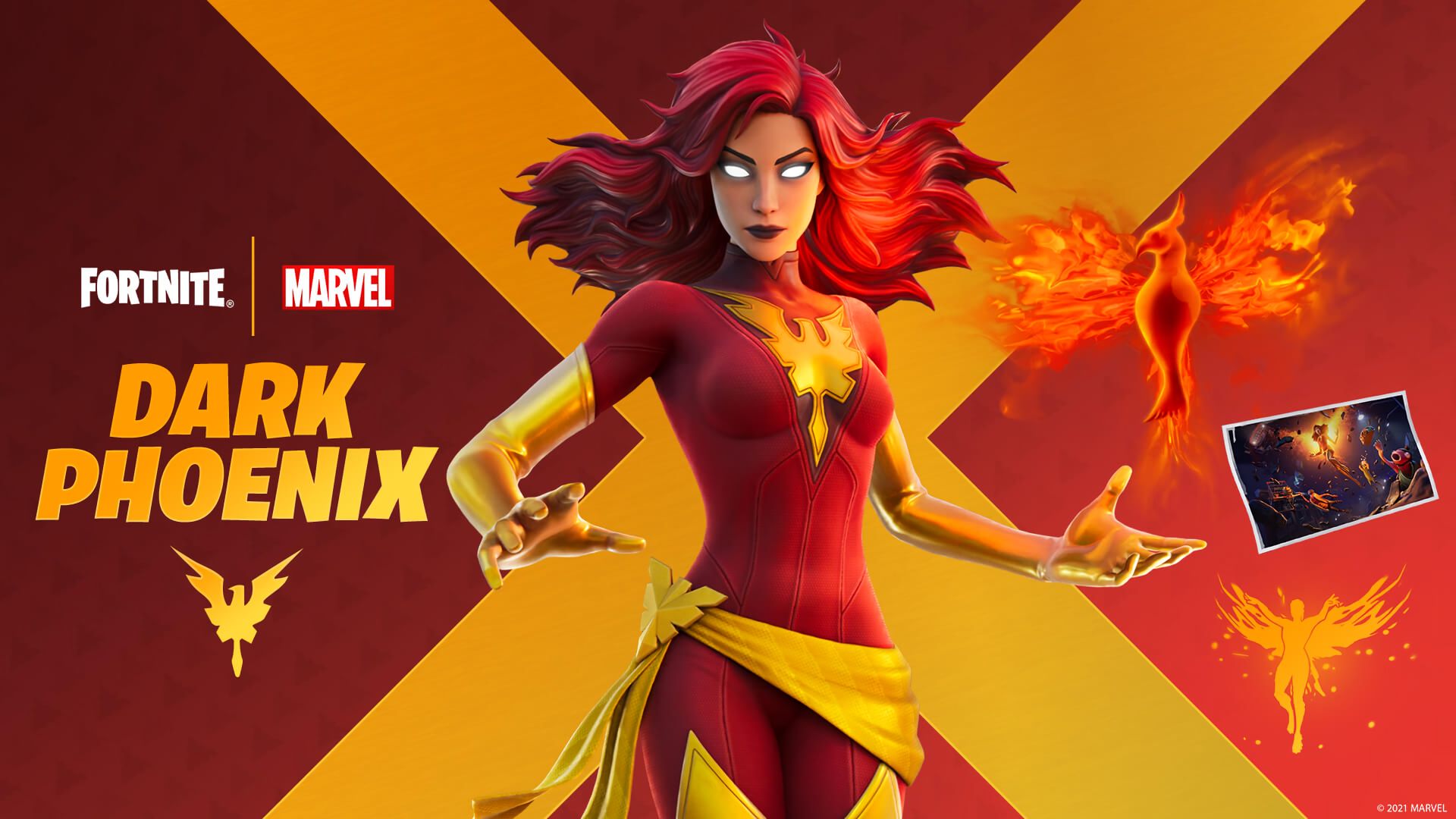 Laden Sie das Computerspiele, Jean Gray, X Men: Dark Phoenix, Fortnite-Bild kostenlos auf Ihren PC-Desktop herunter