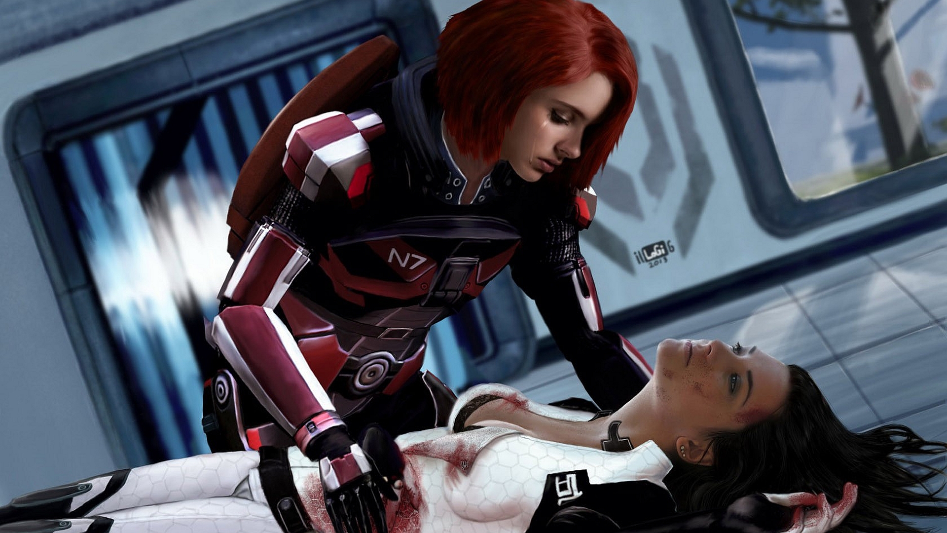 Handy-Wallpaper Mass Effect 3, Kommandant Shepard, Miranda Lawson, Mass Effect, Computerspiele kostenlos herunterladen.