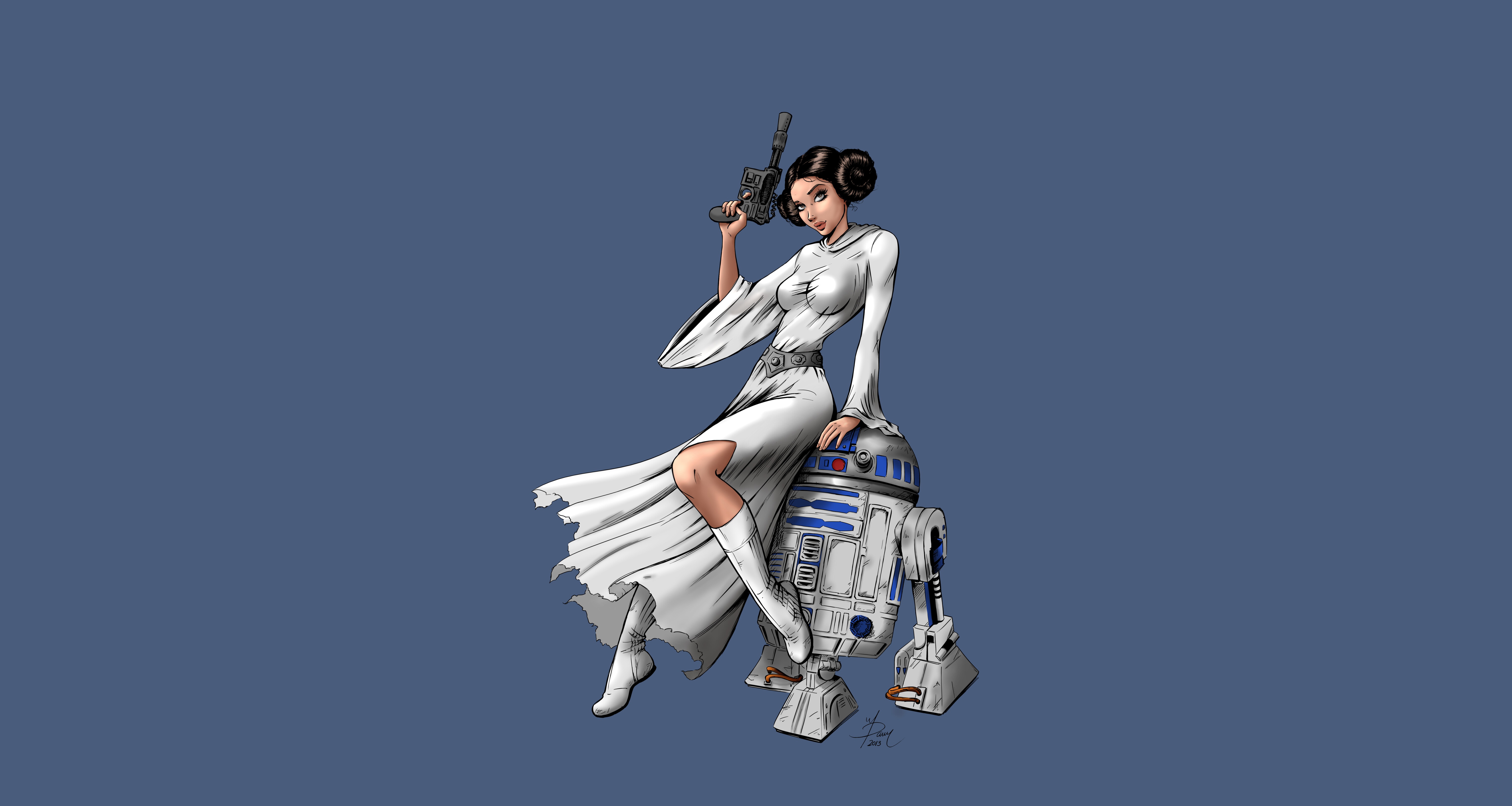 Handy-Wallpaper Science Fiction, Krieg Der Sterne, R2 D2, Prinzessin Leia kostenlos herunterladen.