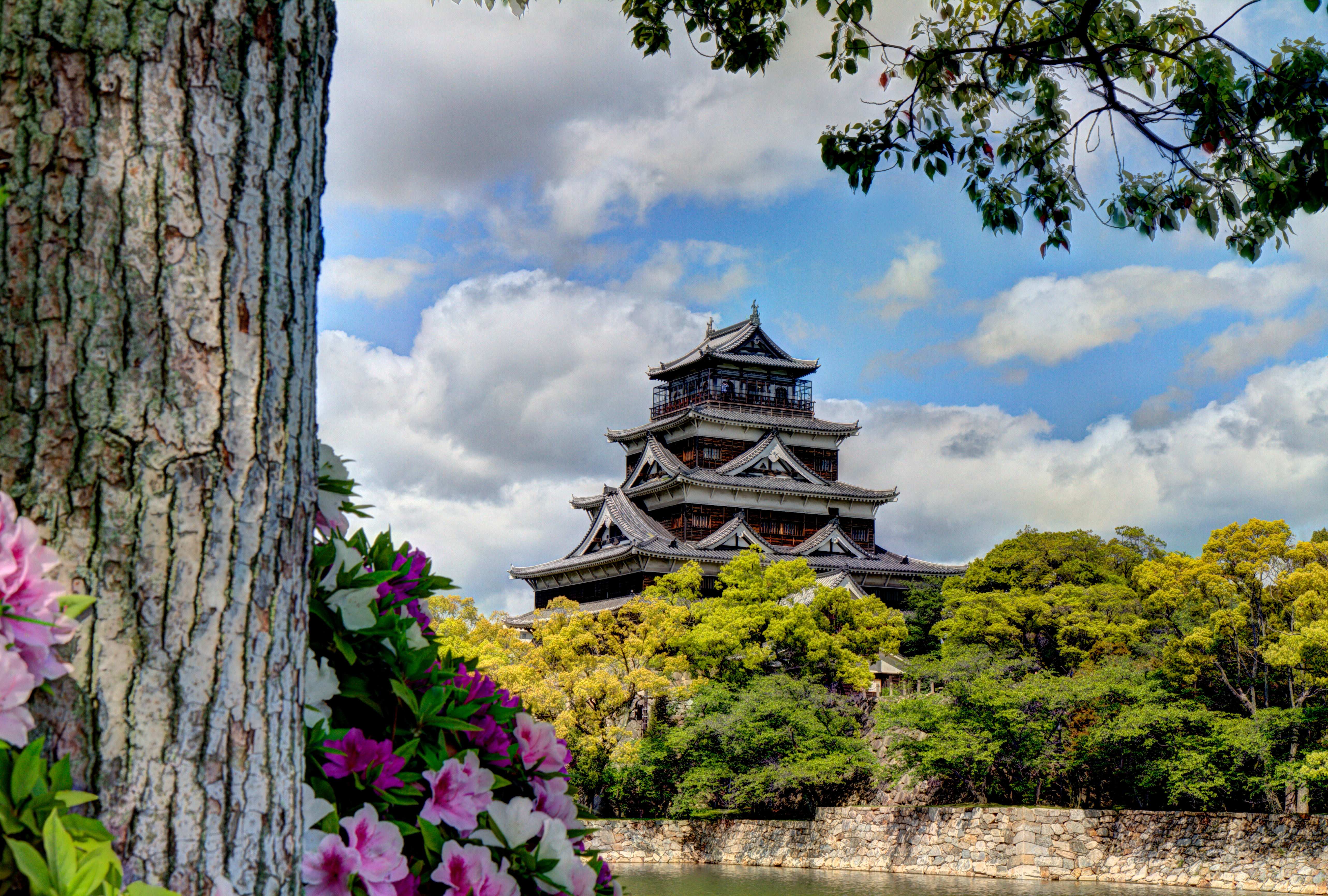 Скачать обои Замок Хиросима на телефон бесплатно