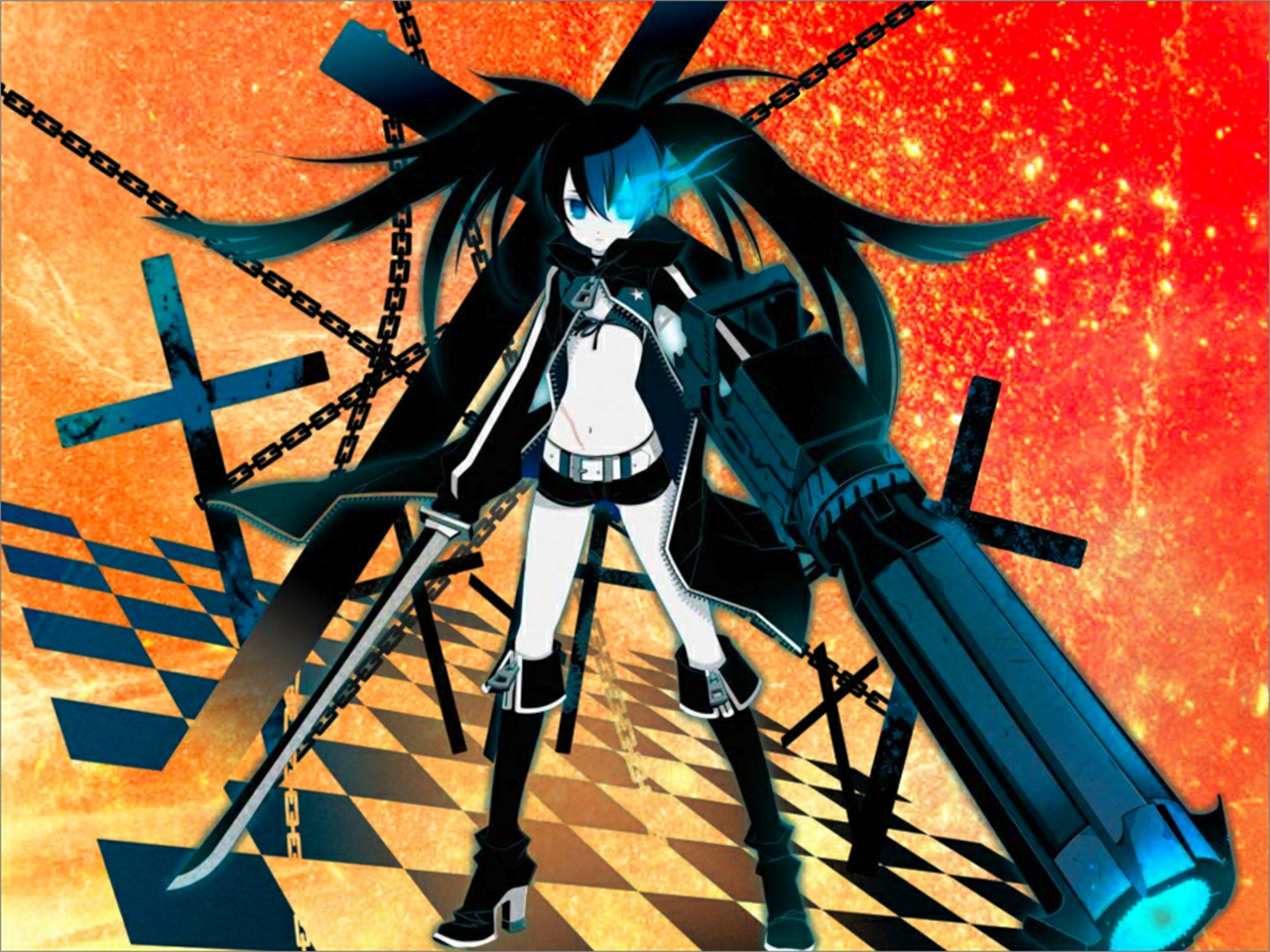 Download mobile wallpaper Anime, Black Rock Shooter for free.