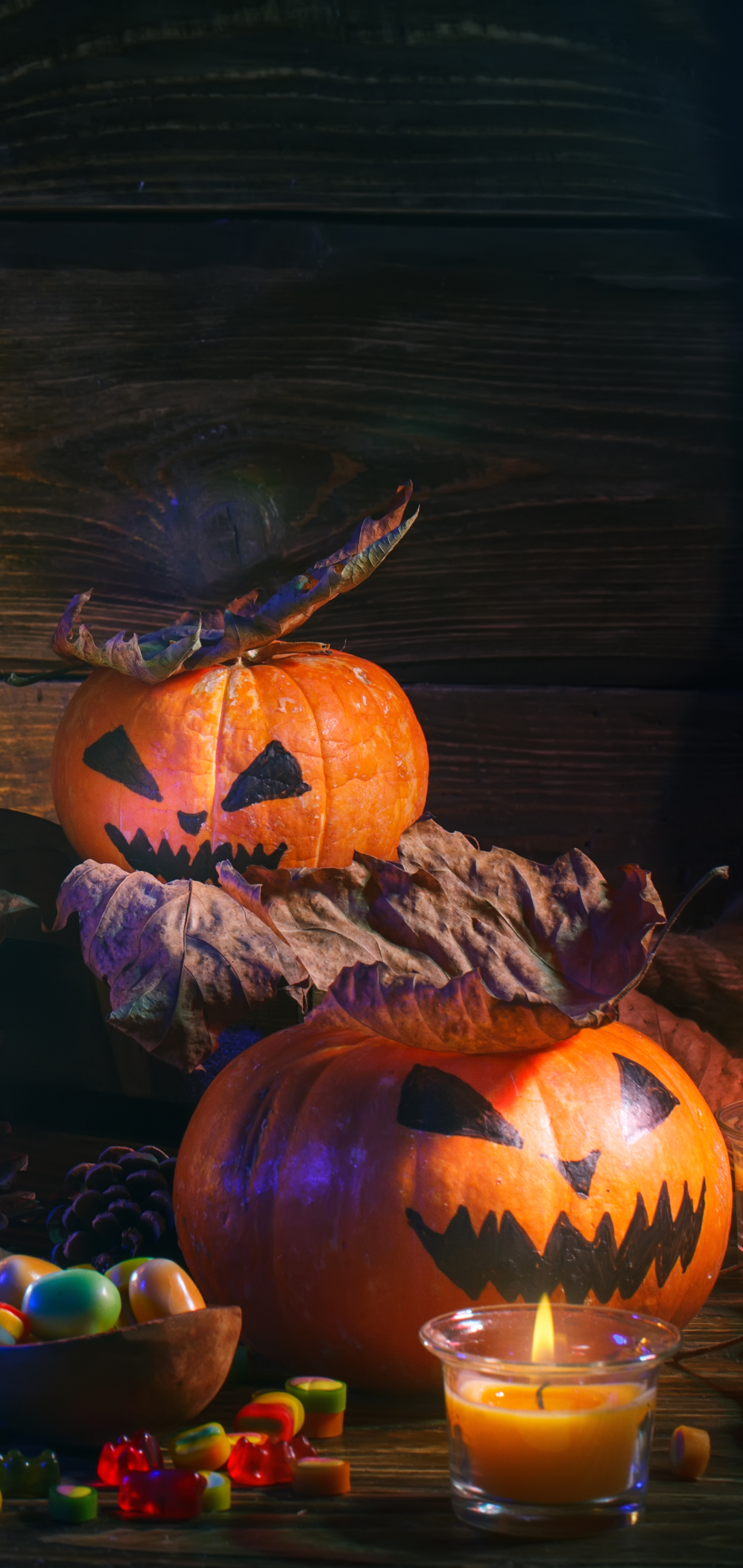 Download mobile wallpaper Halloween, Holiday, Candle, Jack O' Lantern for free.