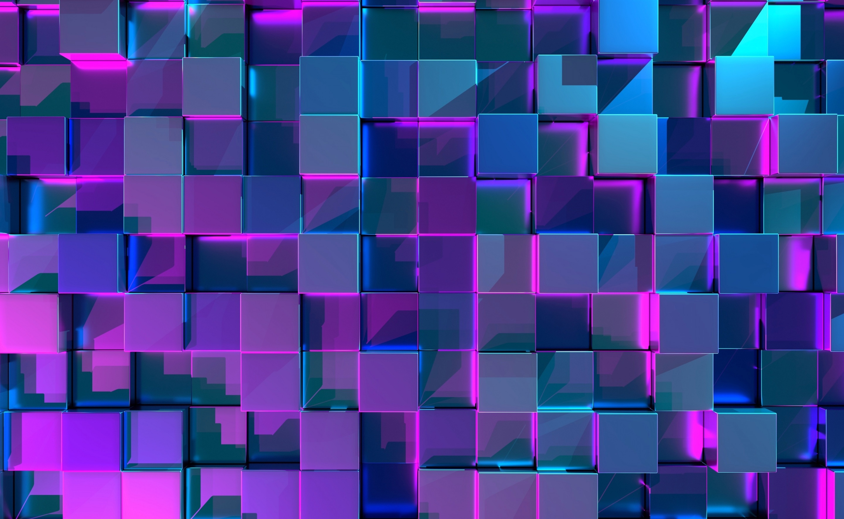 無料モバイル壁紙パターン, 青い, 概要, 紫の, キューブ, ジオメトリをダウンロードします。